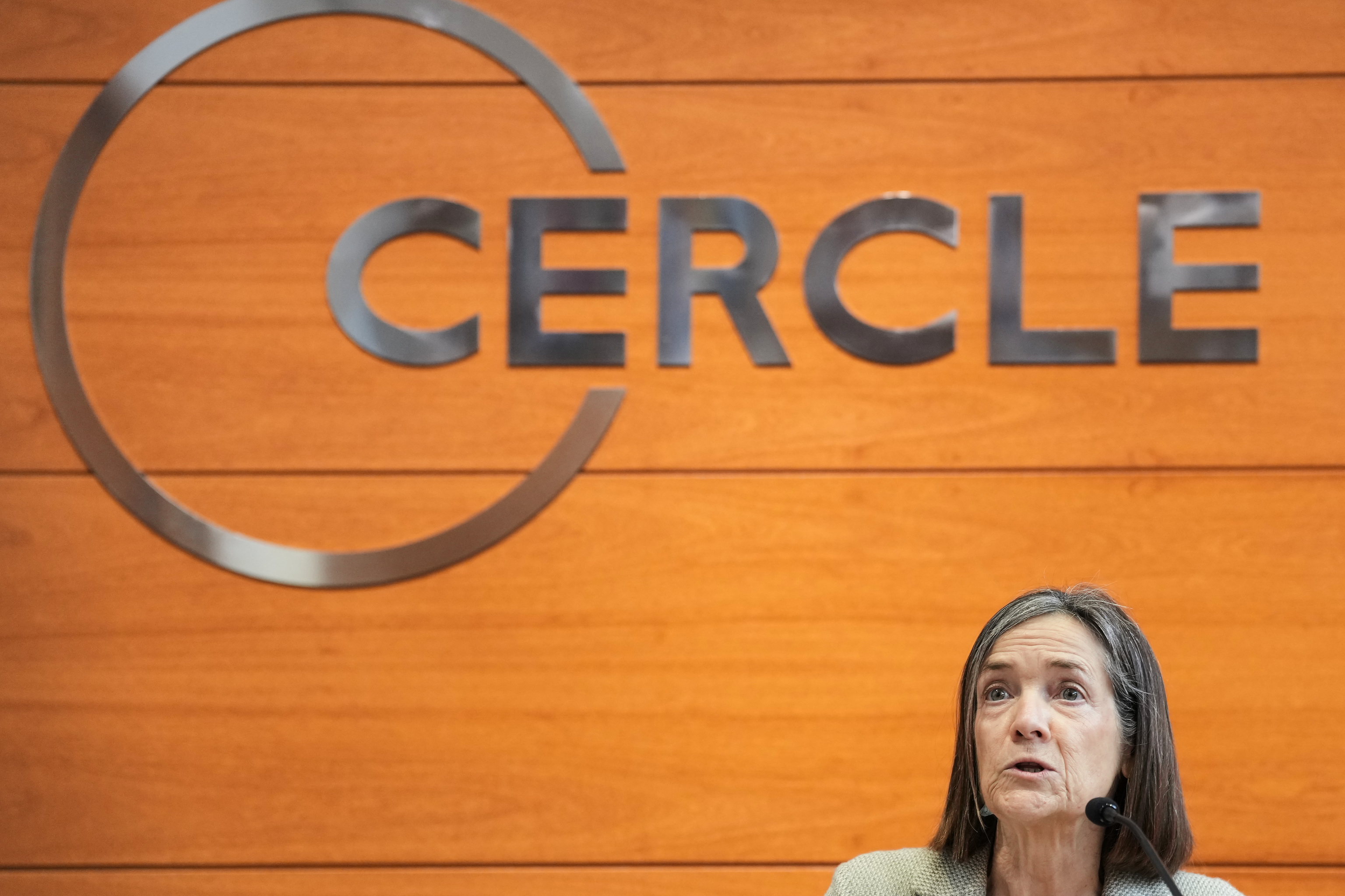 La presidenta del Cercle d'Economia, Teresa Garc�a-Mil�, en la rueda de prensa de este martes