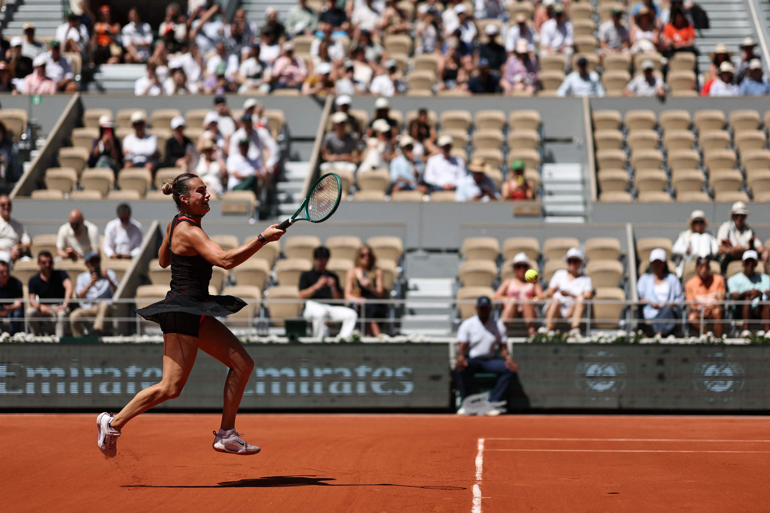 Sabalenka, en su debut ante Bouzas, este martes.