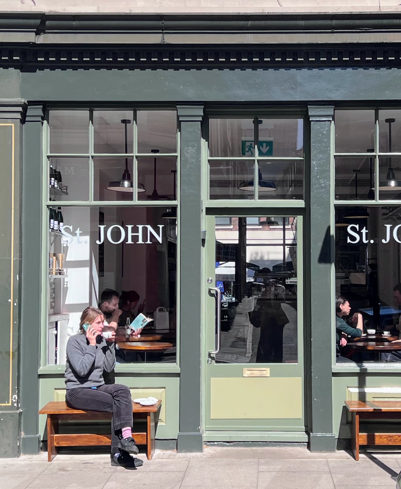 Parada t�cnica en la cafeter�a St John's, un esencial del barrio de Bloombury.