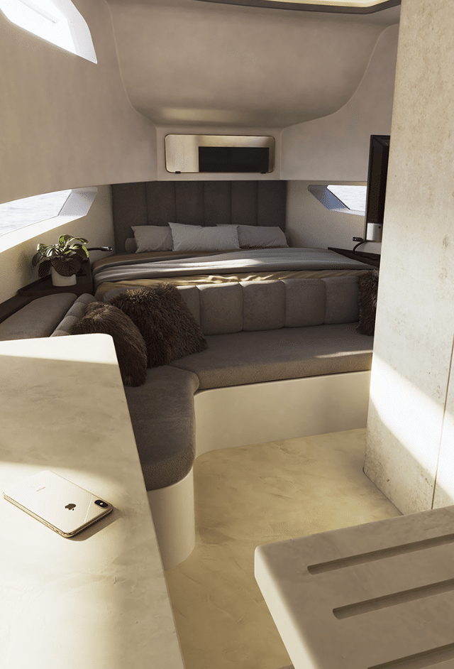 Interior de diseño de una de las naves.