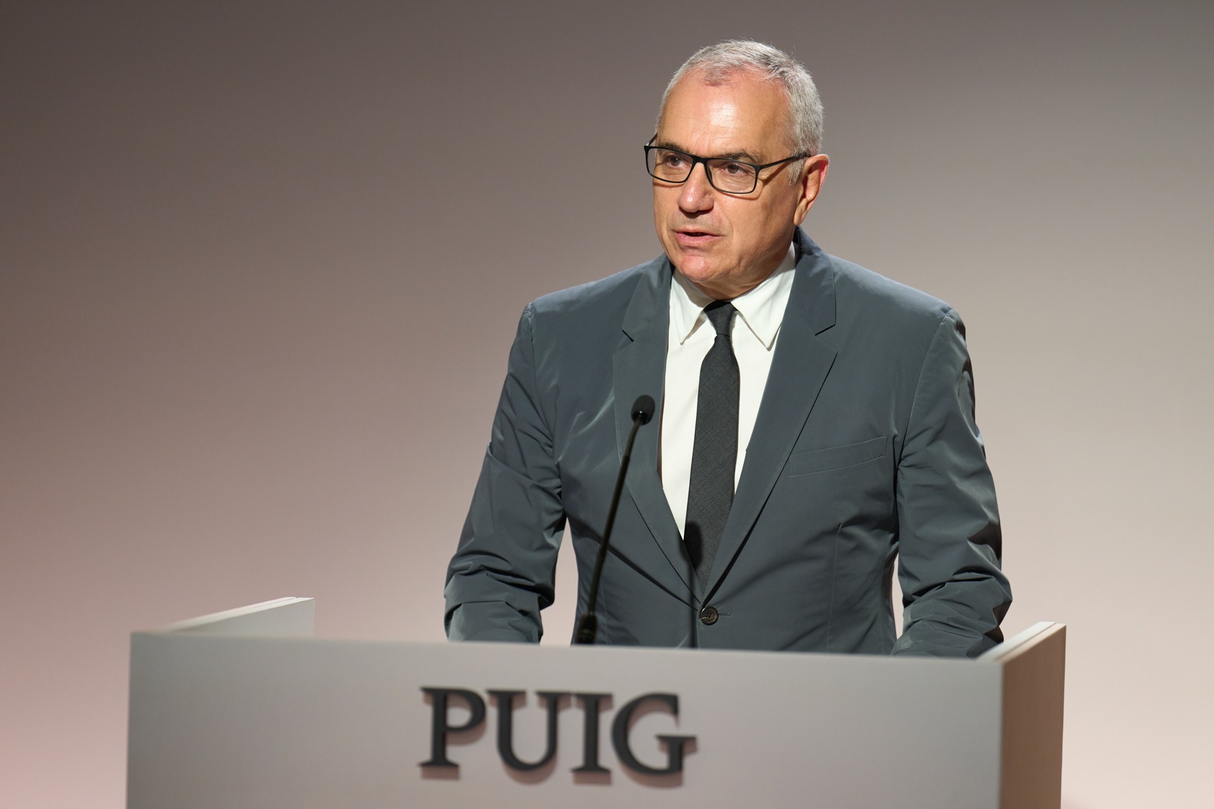 Marc Puig, presidente de Puig Brands, durante su discurso en la Junta de Accionistas