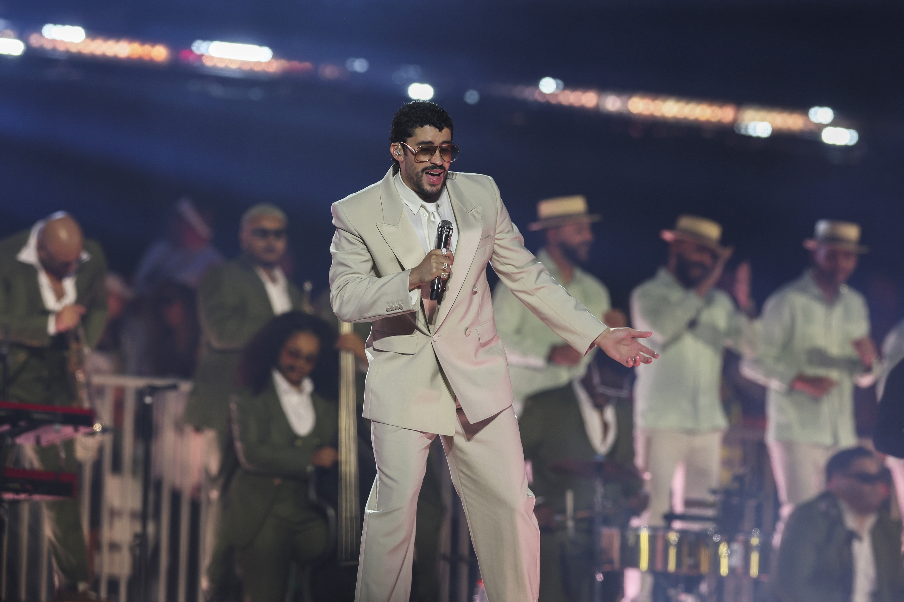 Bad Bunny en su concierto en Lisboa.