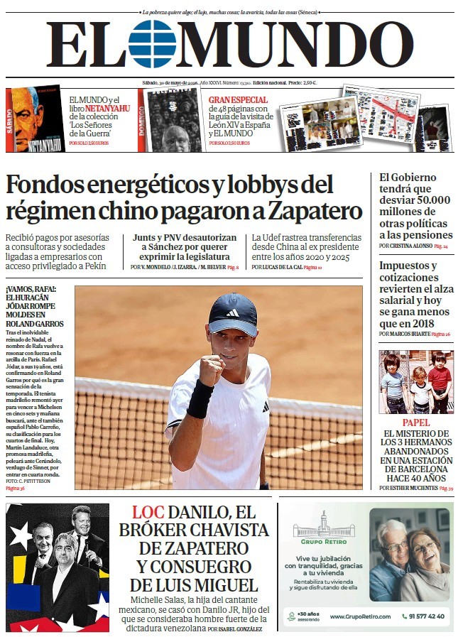 Portada de EL MUNDO del sábado 30 de mayo de 2026