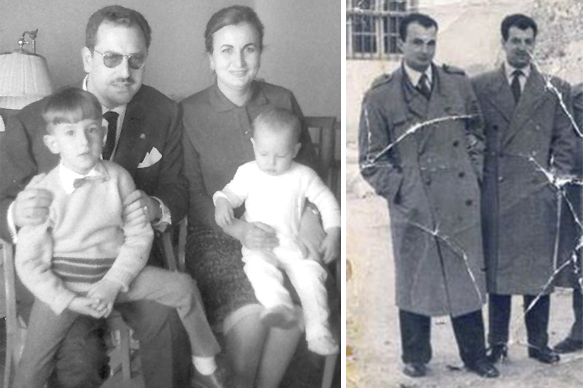 A la izquierda, el ex presidente del Gobierno, con su hermano mayor, Juan, y sus padres, Juan Rodríguez y Purificación Zapatero. A la derecha, el abuelo materno del ex secretario general del PSOE, el pediatra Faustino Zapatero, junto a su amigo Manuel Castrillón, en 1960