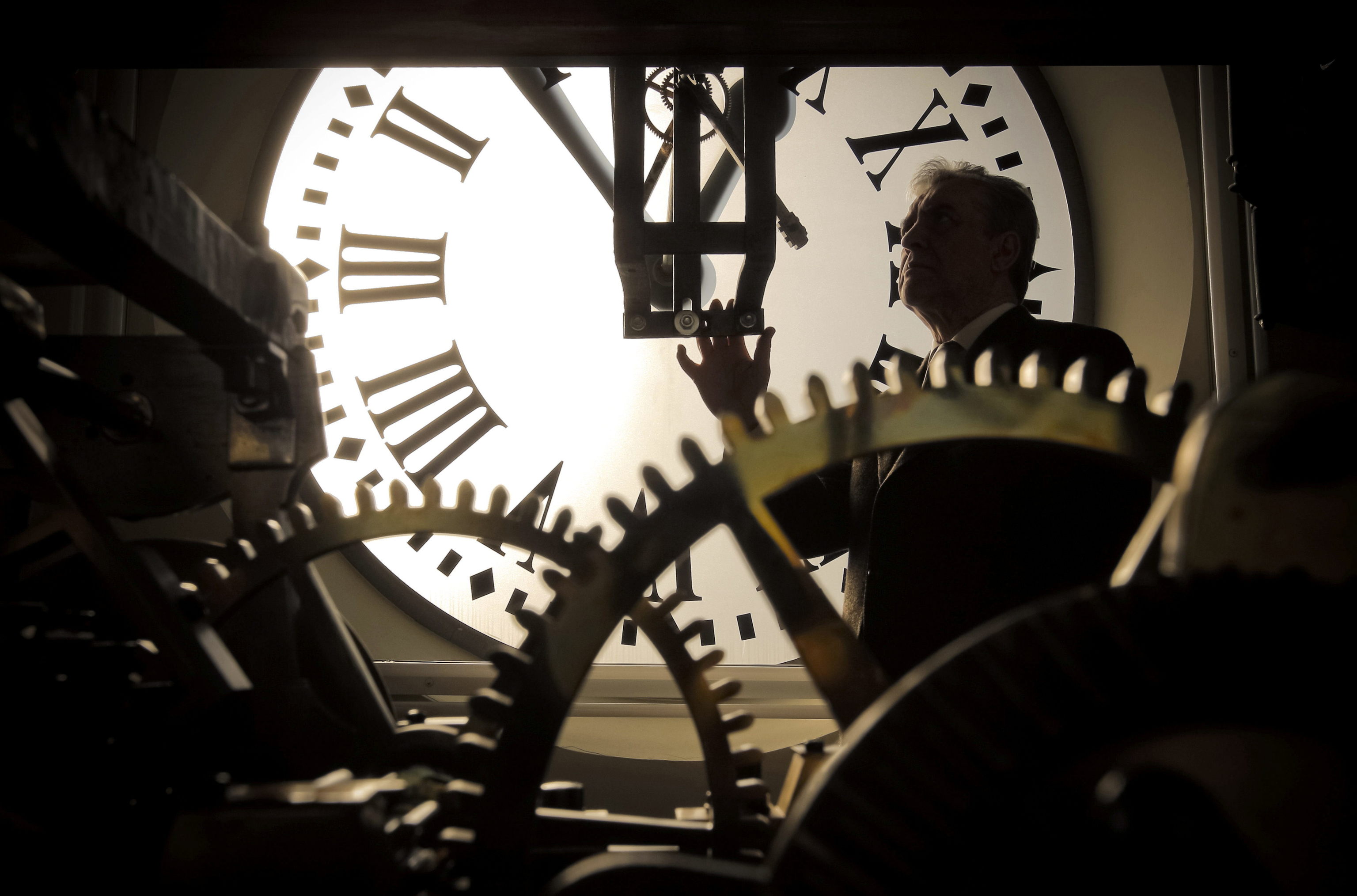Interior del reloj de la Puerta del Sol.