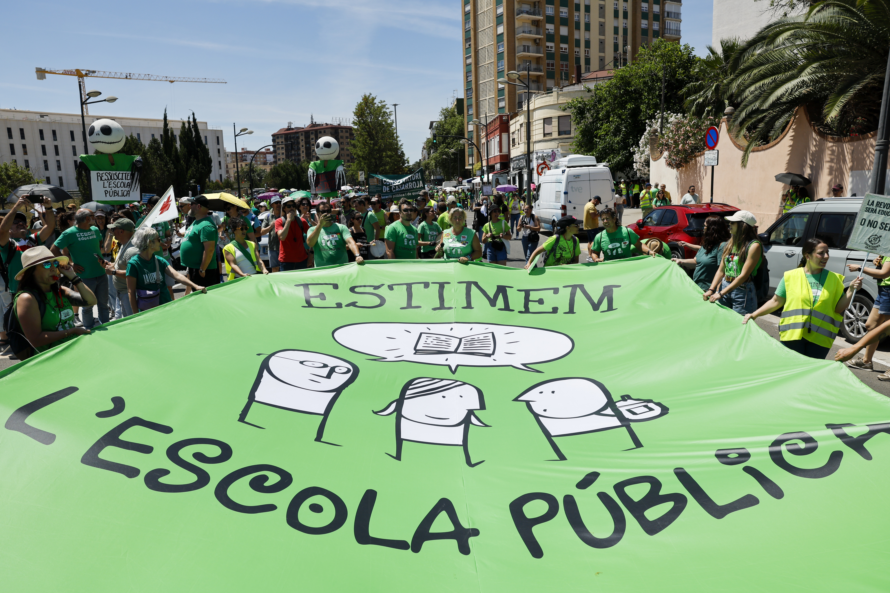 Manifestación de profesores de la educación pública en Valencia.