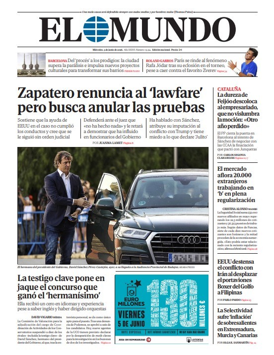 Portada de EL MUNDO del miércoles 3 de junio de 2026 | Medios