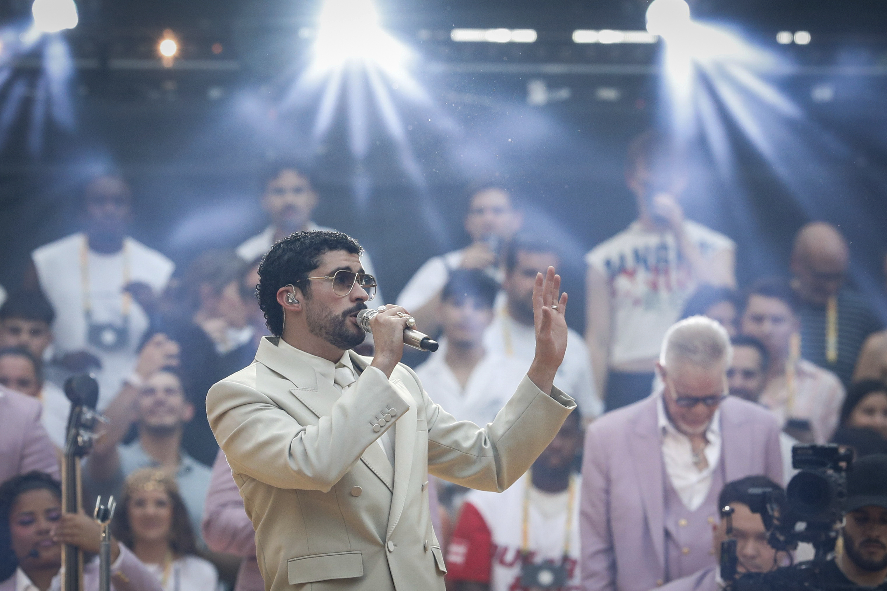 Bad Bunny, en uno de sus conciertos en Madrid.