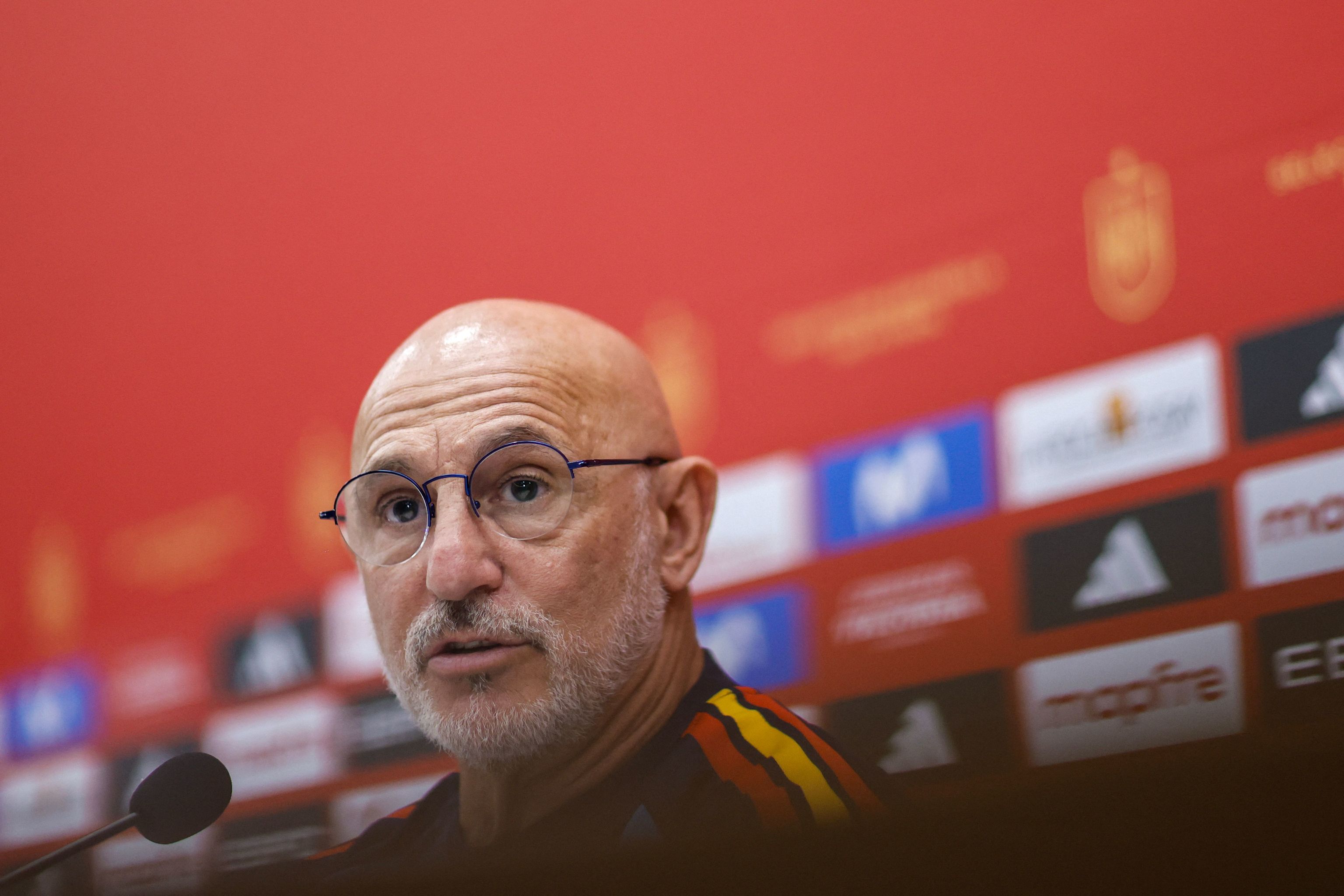 Luis de la Fuente en la rueda de prensa de esta mañana en la Ciudad del Fútbol de las Rozas