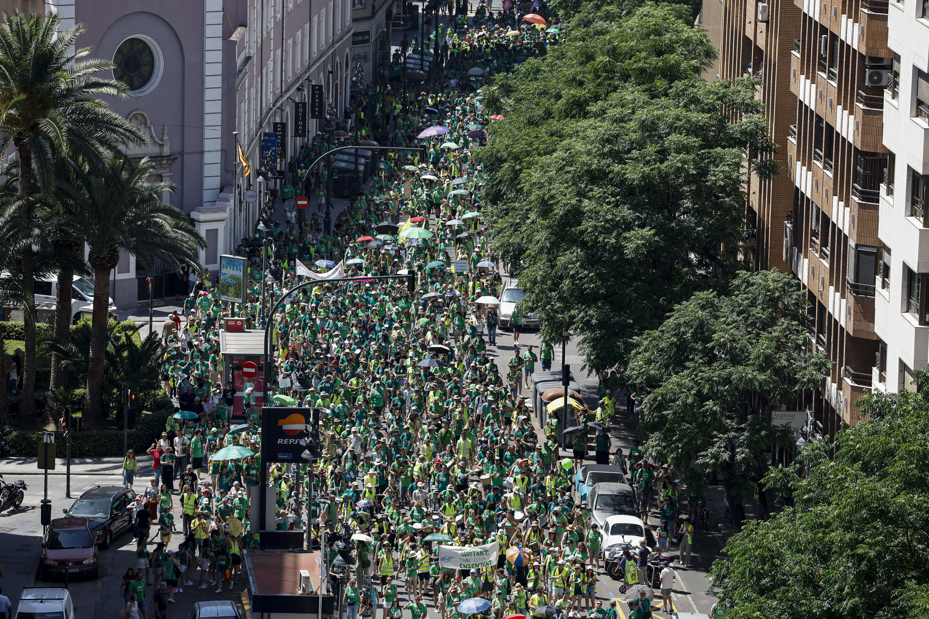 Manifestación de los docentes valencianos.