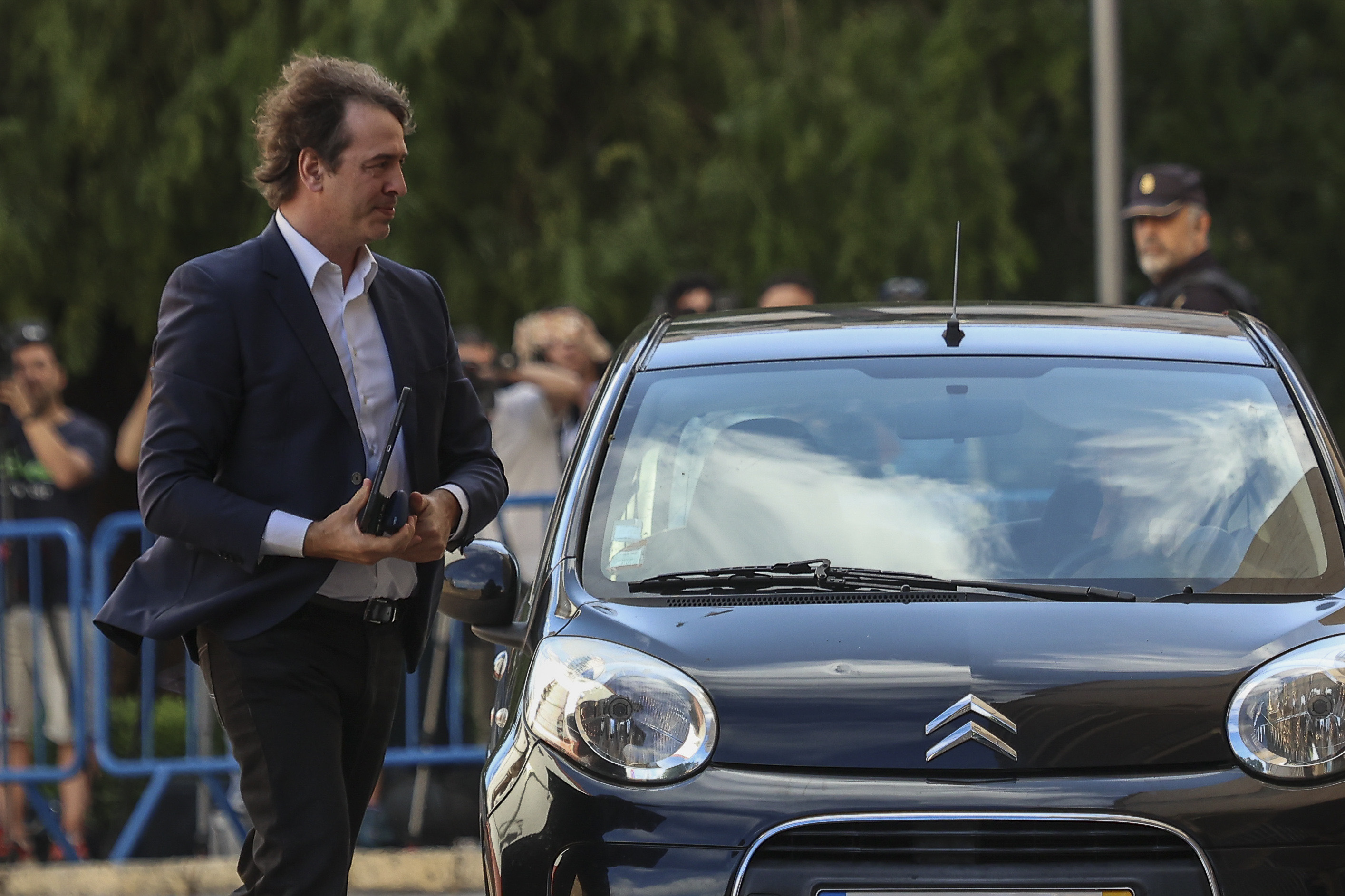 David Sánchez, a su llegada a la Audiencia Provincial de Badajoz.
