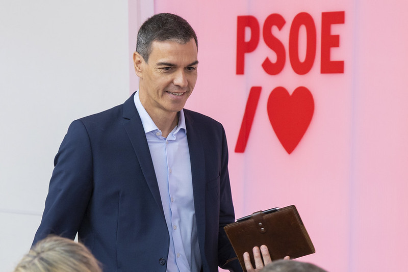 Pedro Sánchez, en la sede del PSOE.