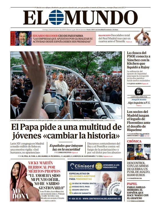 Portada de EL MUNDO del domingo 7 de junio de 2026
