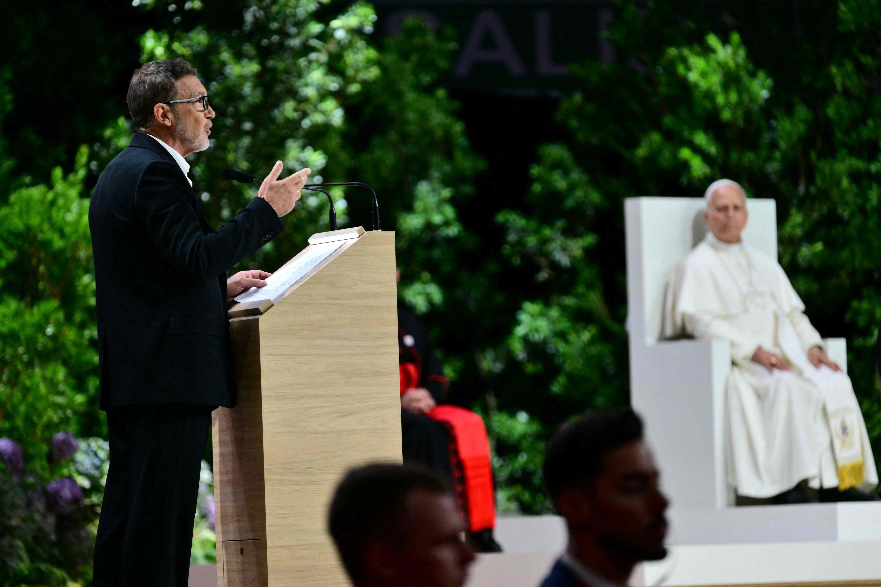 Antonio Banderas, en su discurso ante el Papa.