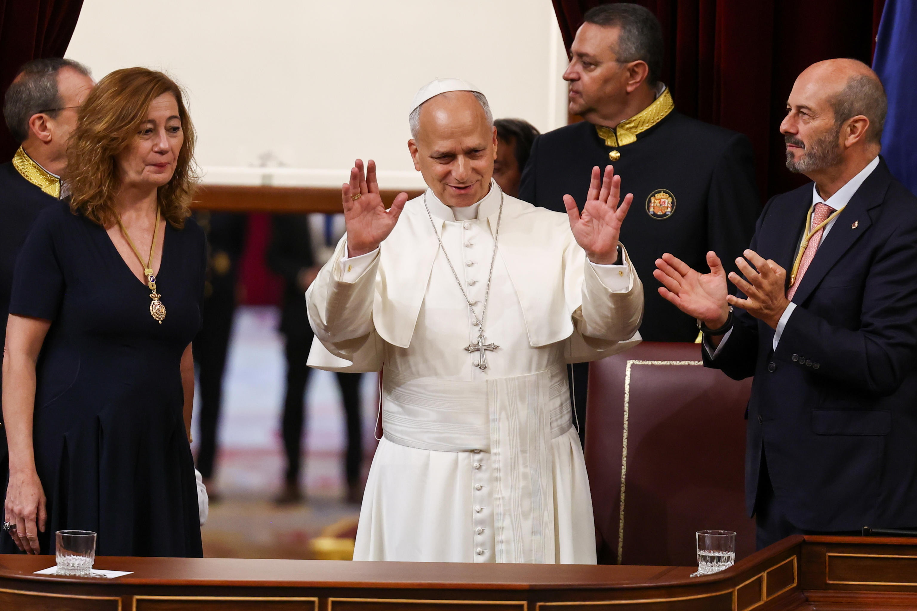 El Papa León XIV, en el Congreso de los Diputados.