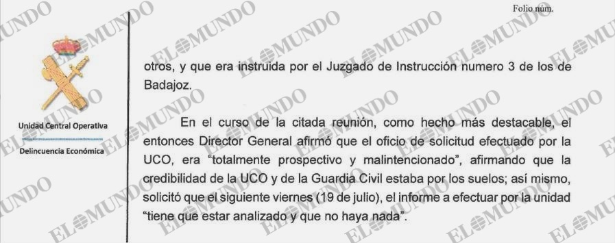 El que fuera DAO de la Guardia Cilvil ordenó a la UCO no investigar a ...