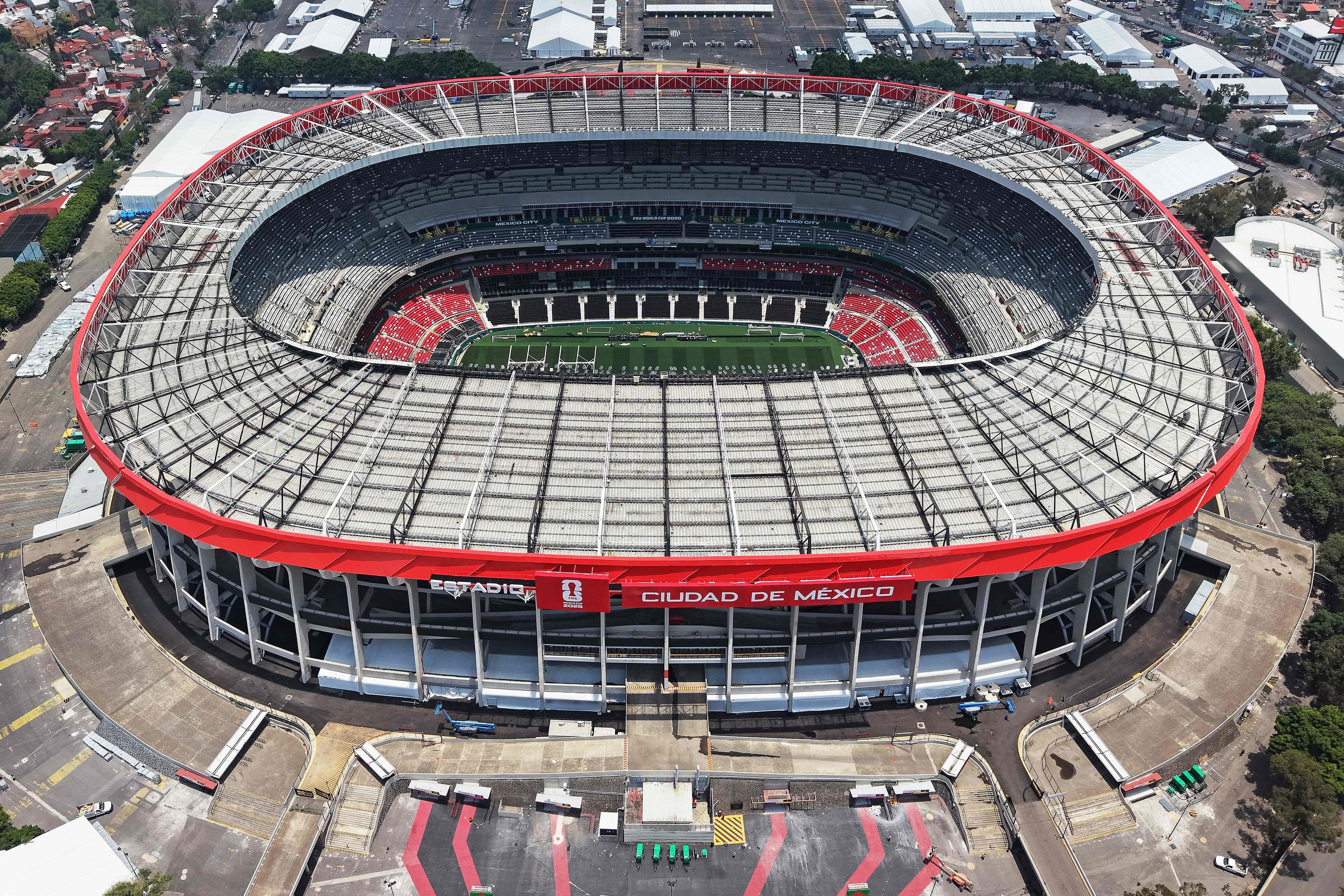 Vista aérea del estadio Azteca, ahora renombrado como estadio Ciudad de México.