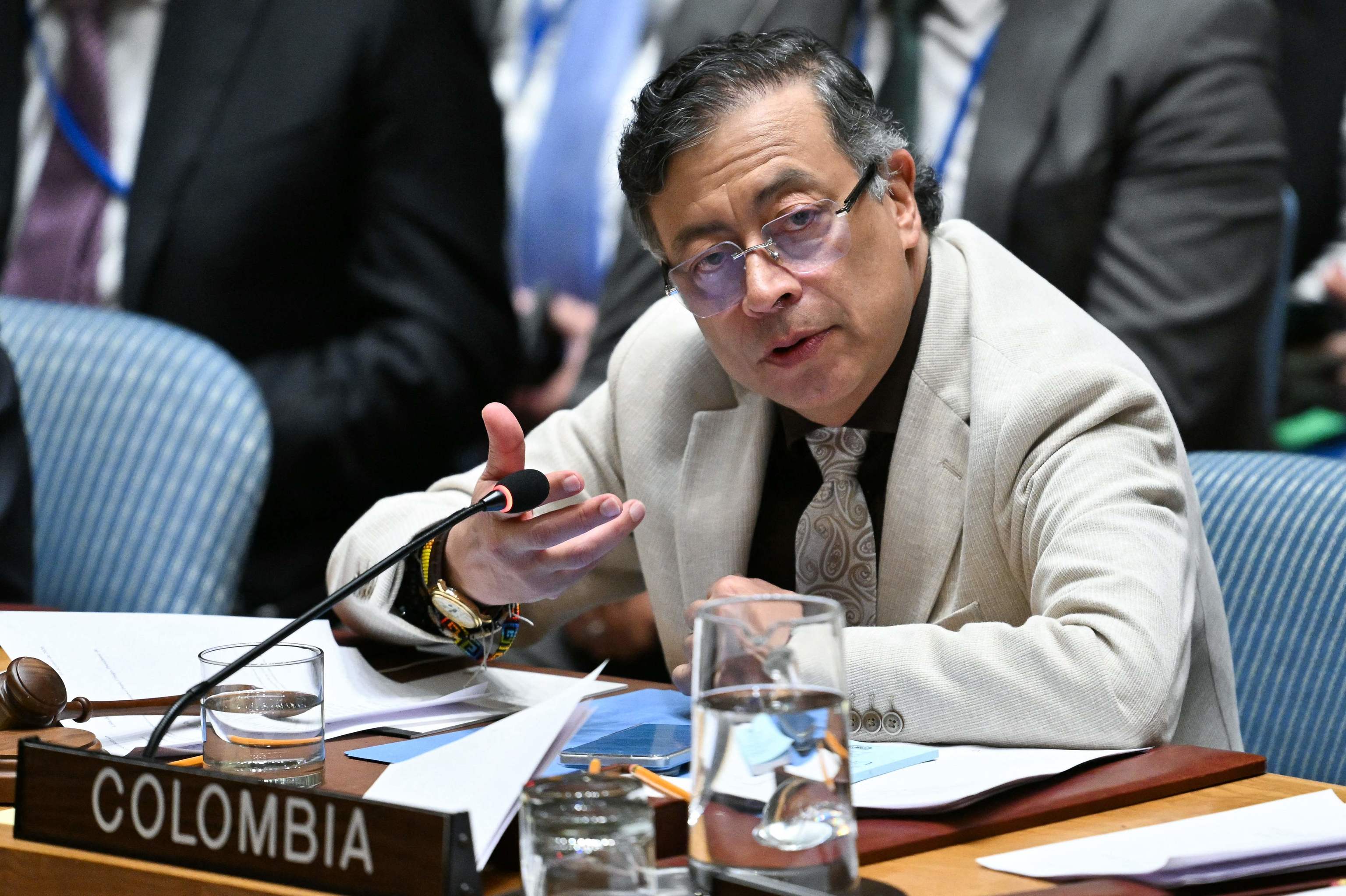 El presidente de Colombia, Gustavo Petro, este miércoles en una reunión del Consejo de Seguridad de las Naciones Unidas.