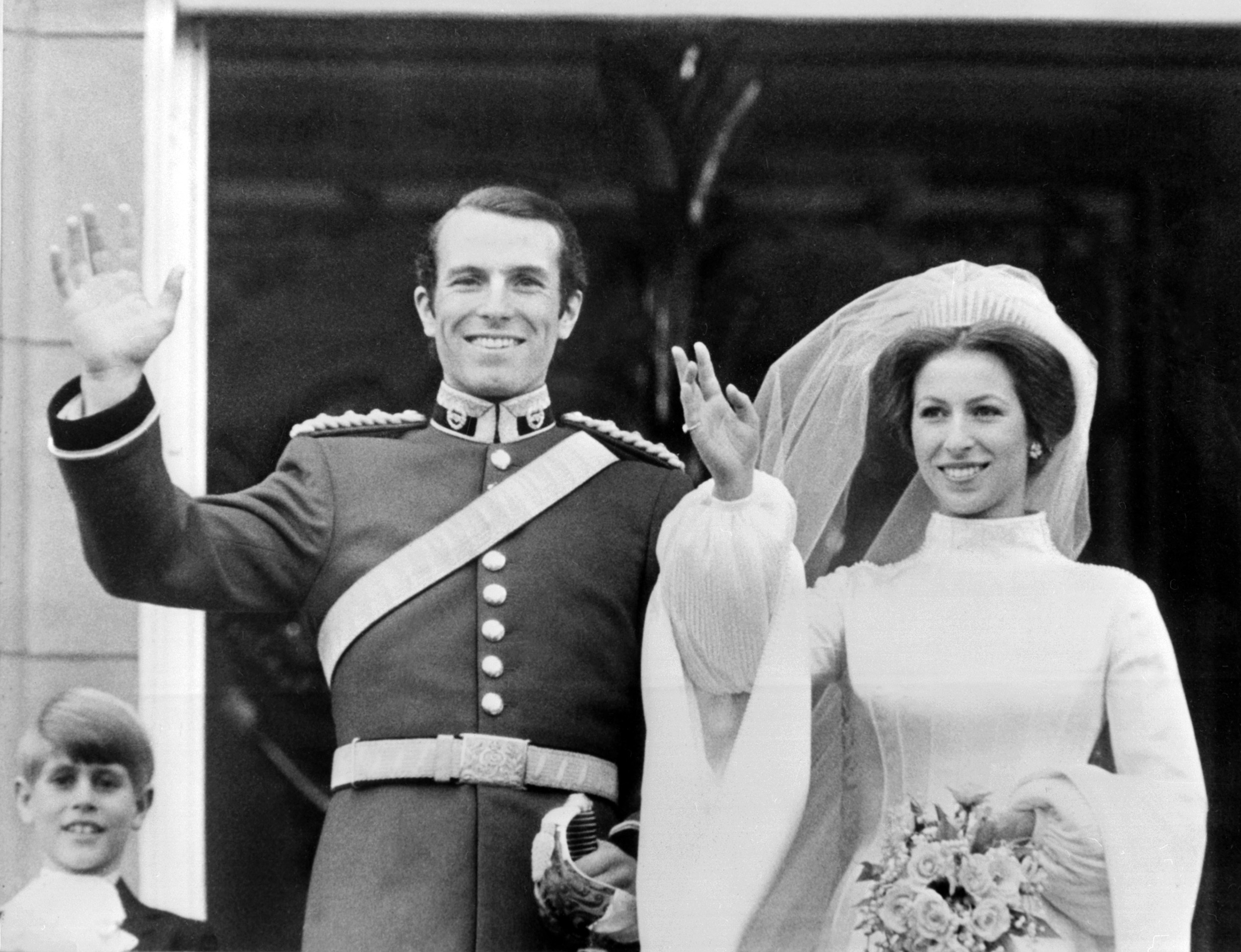 Mark Phillips, el día de su boda con la princesa Ana en 1973