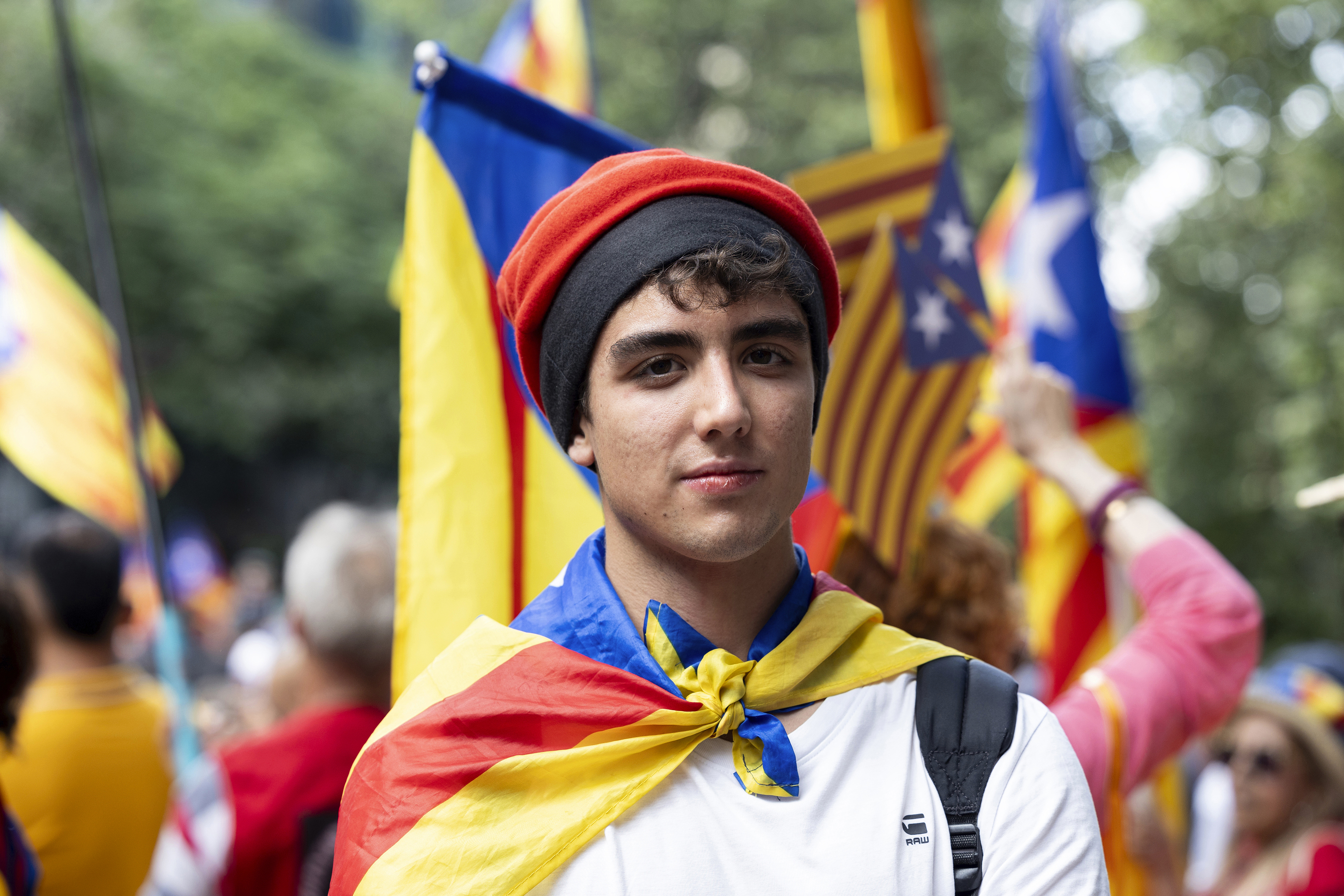 Esteve, uno de los independentistas que protestó contra el Papa.