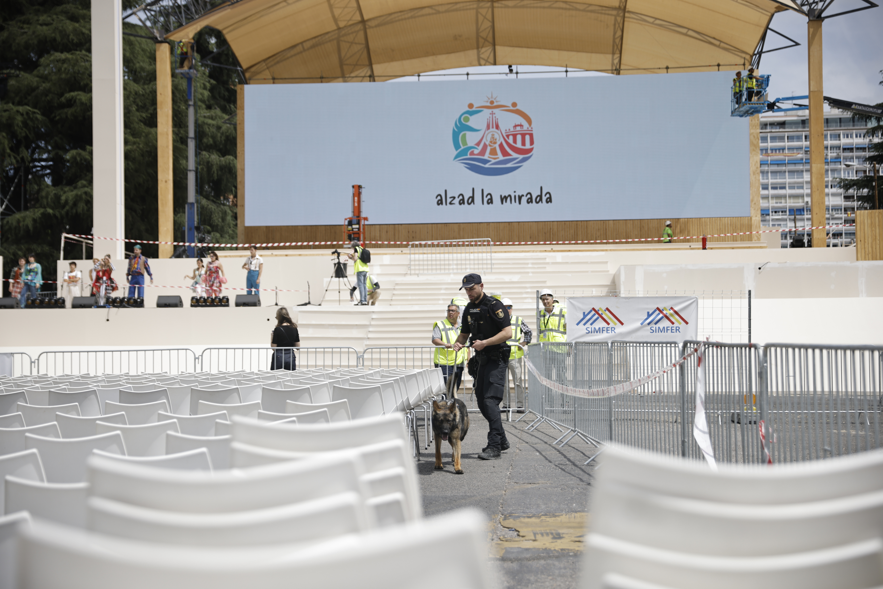Dispositivo de seguridad en la visita del Papa.
