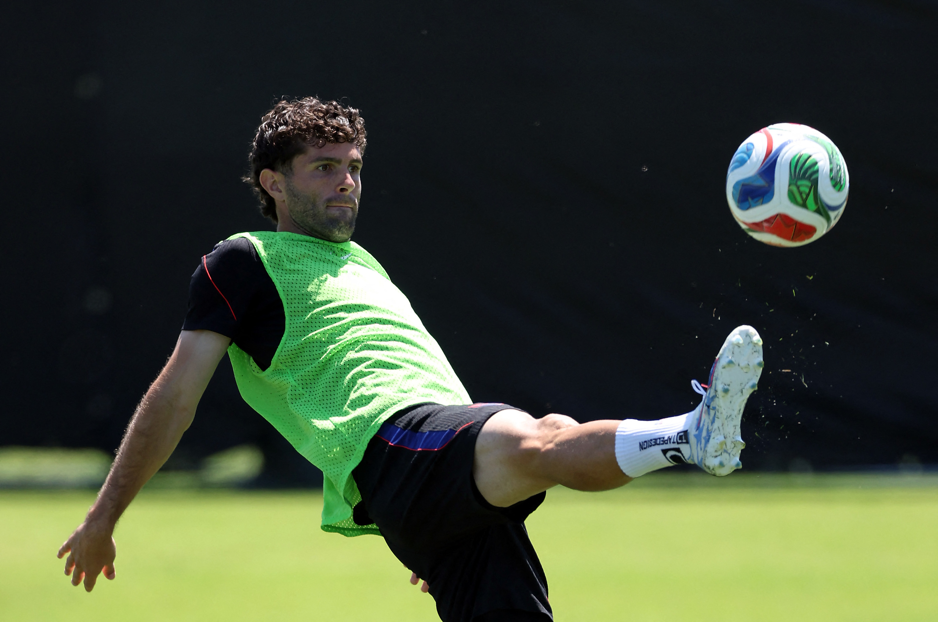 Pulisic, en una sesión de entrenamiento previa al Mundial.