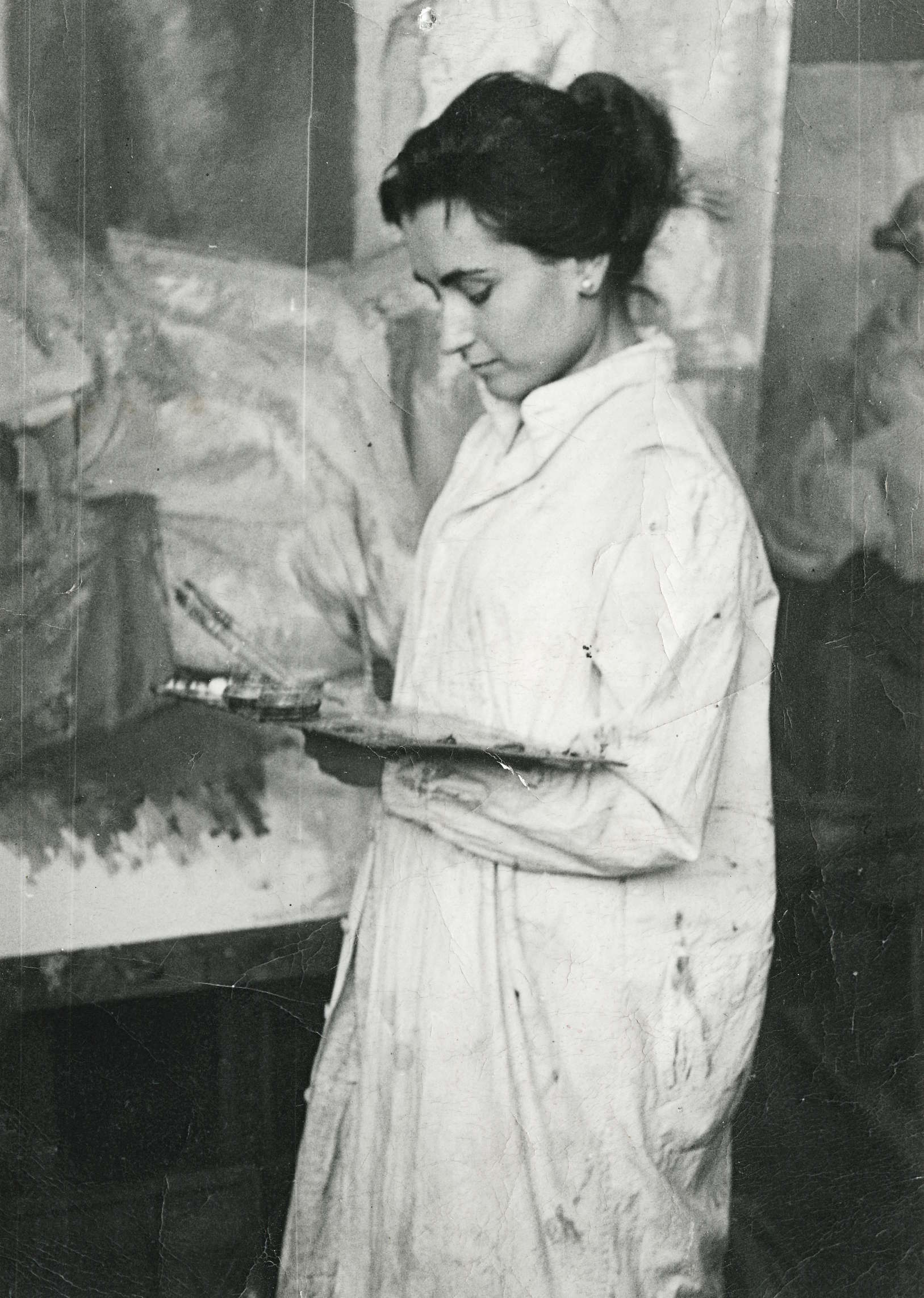 La pintora, en 1957.