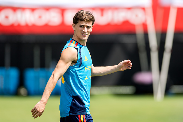 Gavi, durante el entrenamiento de este jueves en Chattanooga.