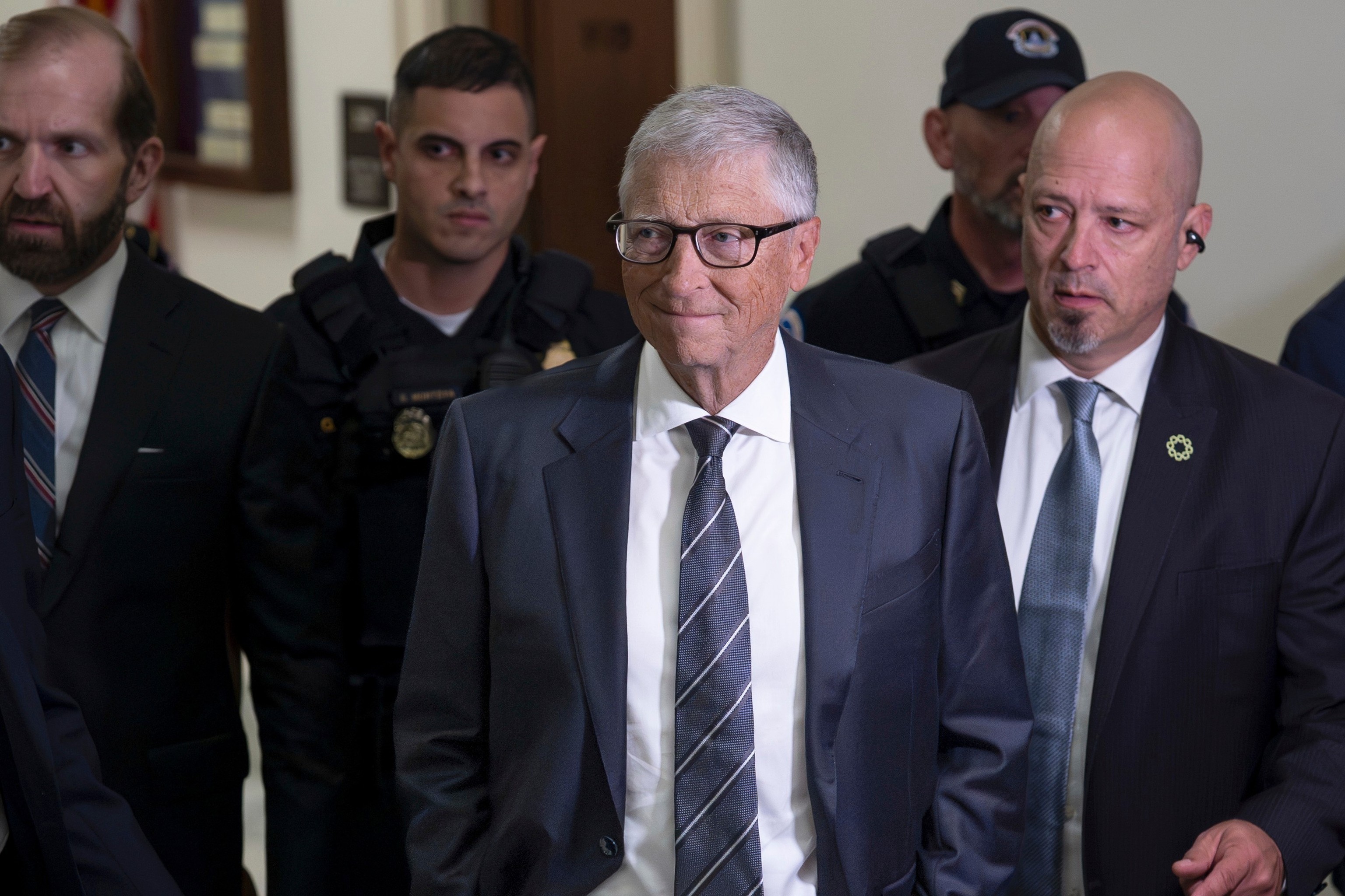 Bill Gates llegando esta semana al Congreso en Washington para su declaración.
