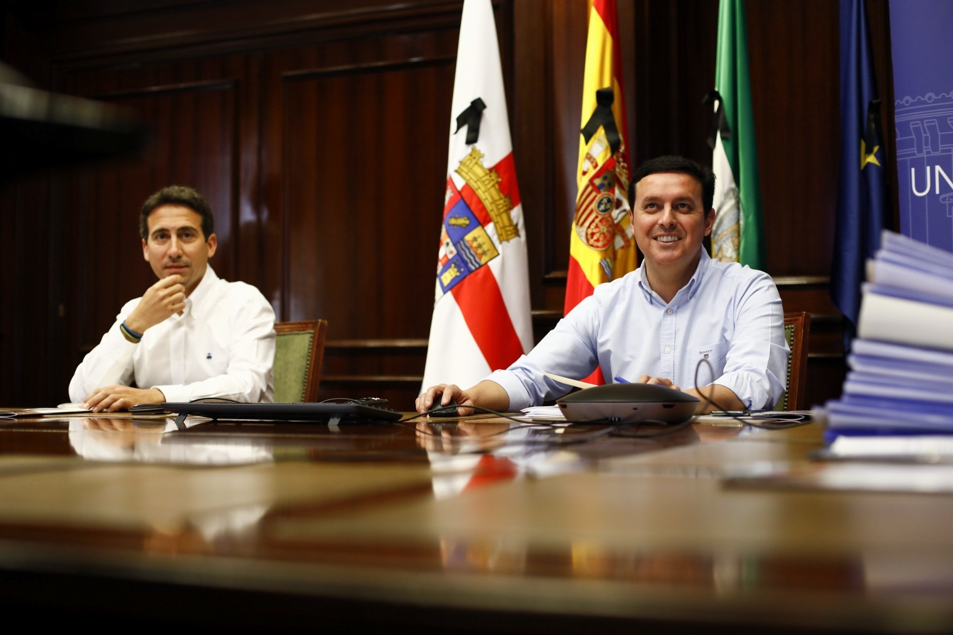 El ex vicepresidente Óscar Liria y el ex presidente de la Diputación de Almería Javier Aureliano García.