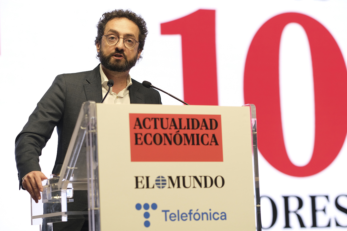 Joaquín Manso. El director de El Mundo durante el discurso de inicio.