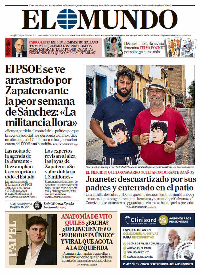 Portada de EL MUNDO del domingo 14 de junio de 2026