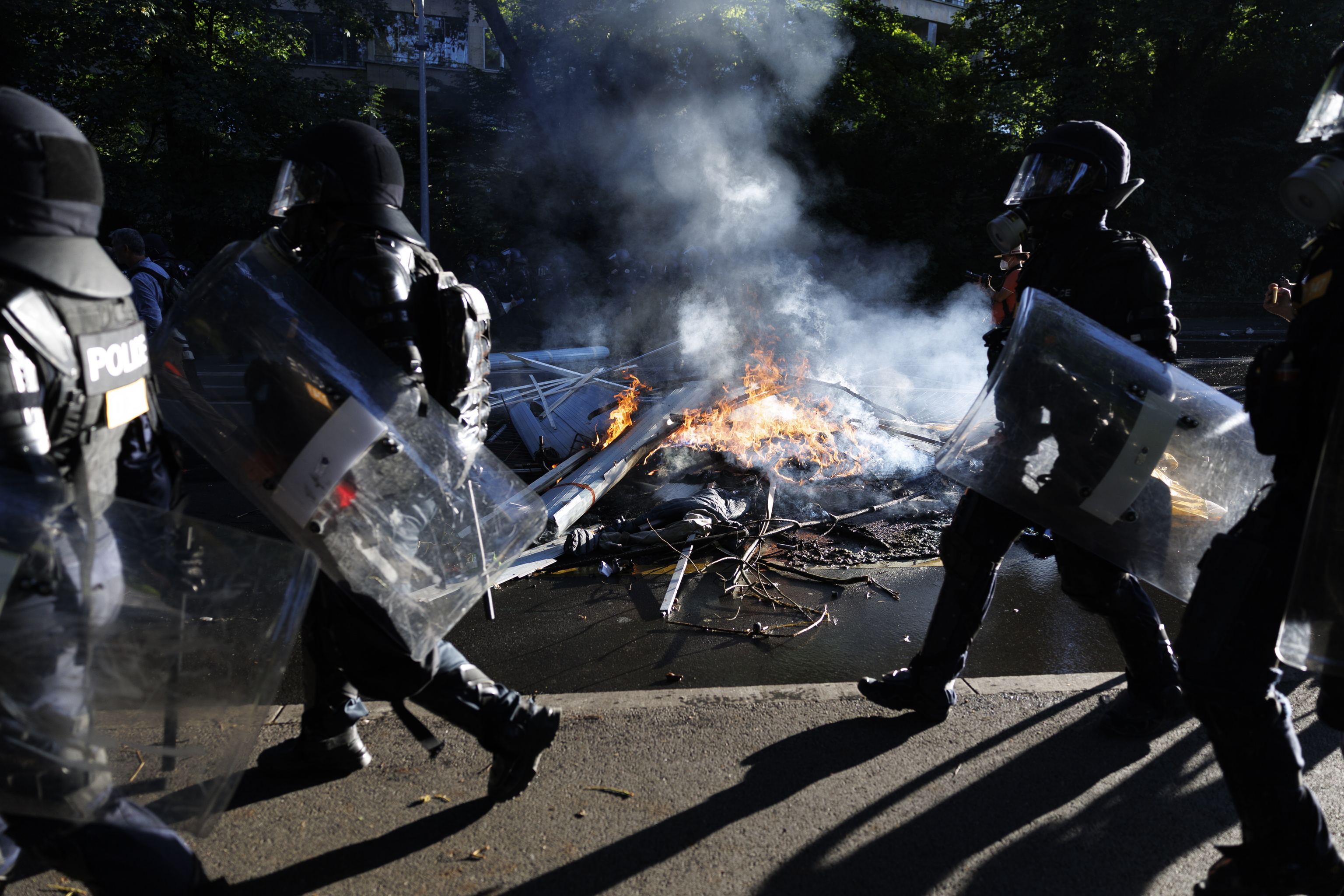 Choques en las manifestaciones contra el G-7, en Ginebra.