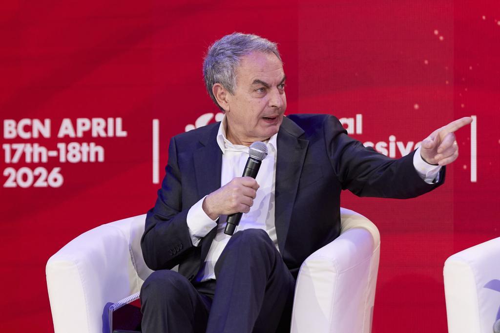 José Luis Rodríguez Zapatero, el pasado abril, durante su intervención en el Global Progressive Mobilisation, en Barcelona.