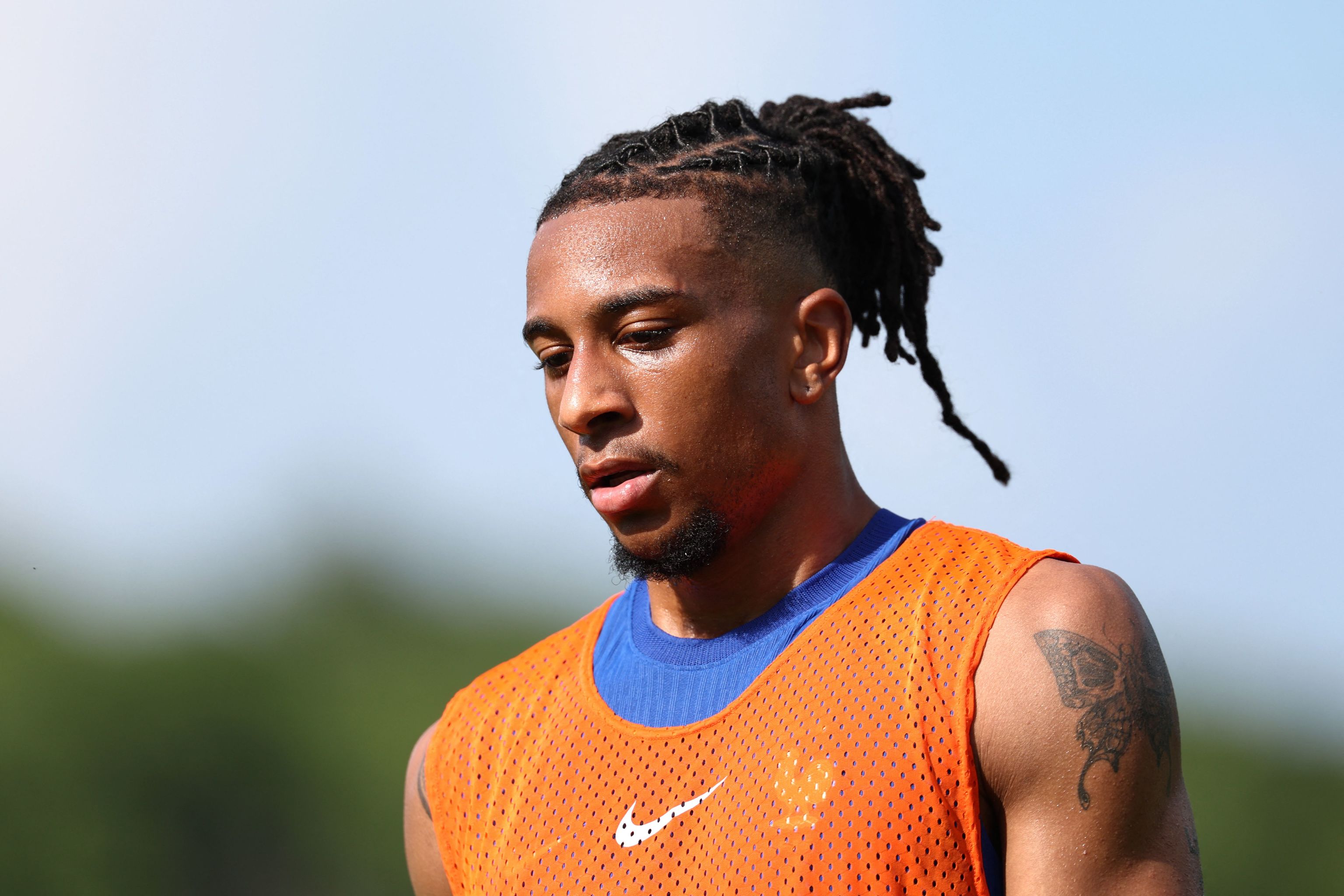 Olise, en un entrenamiento con Francia.