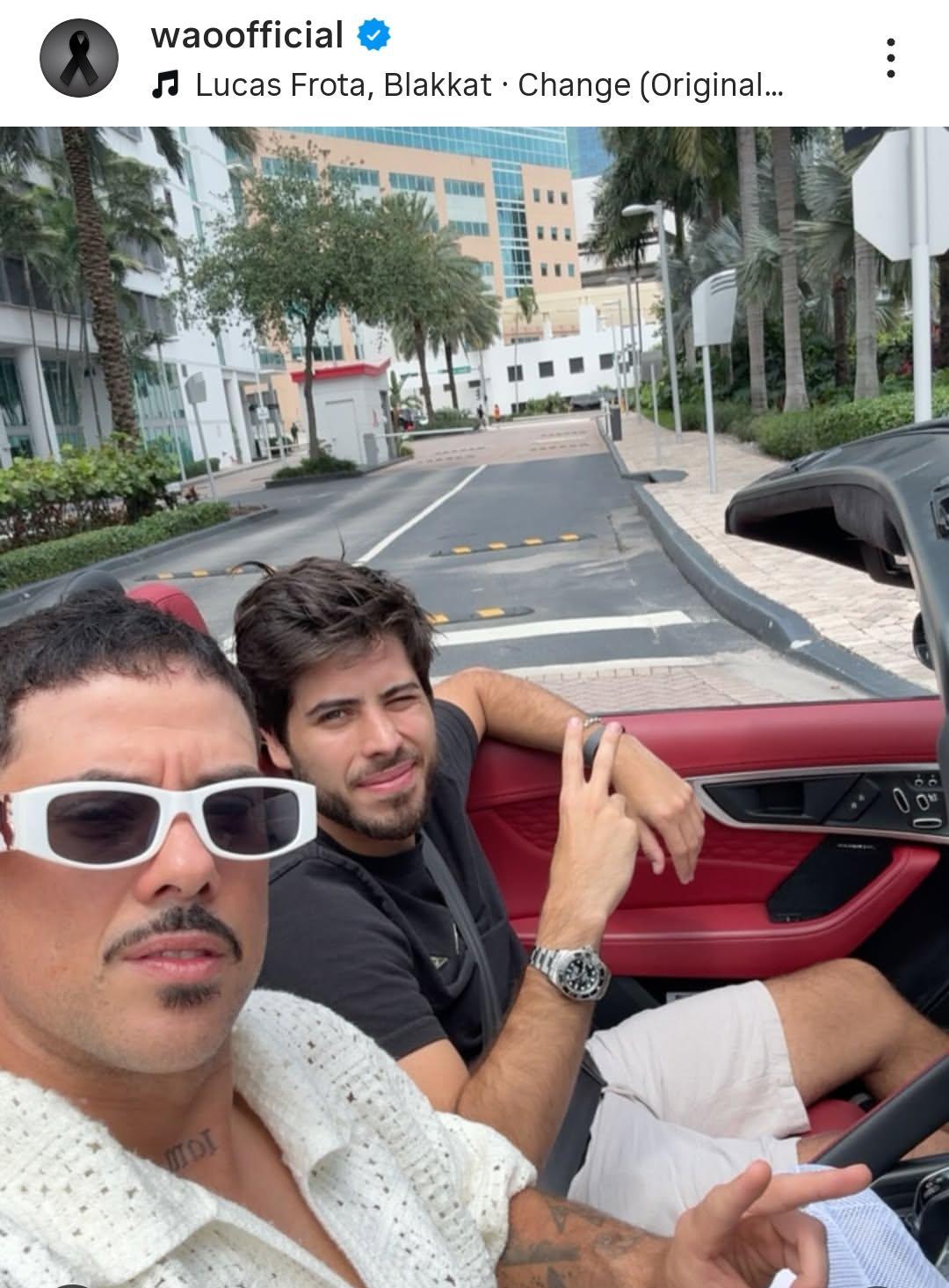 Lucas Frota y el productor Victor WAO, en una imagen compartida por el último en redes sociales.