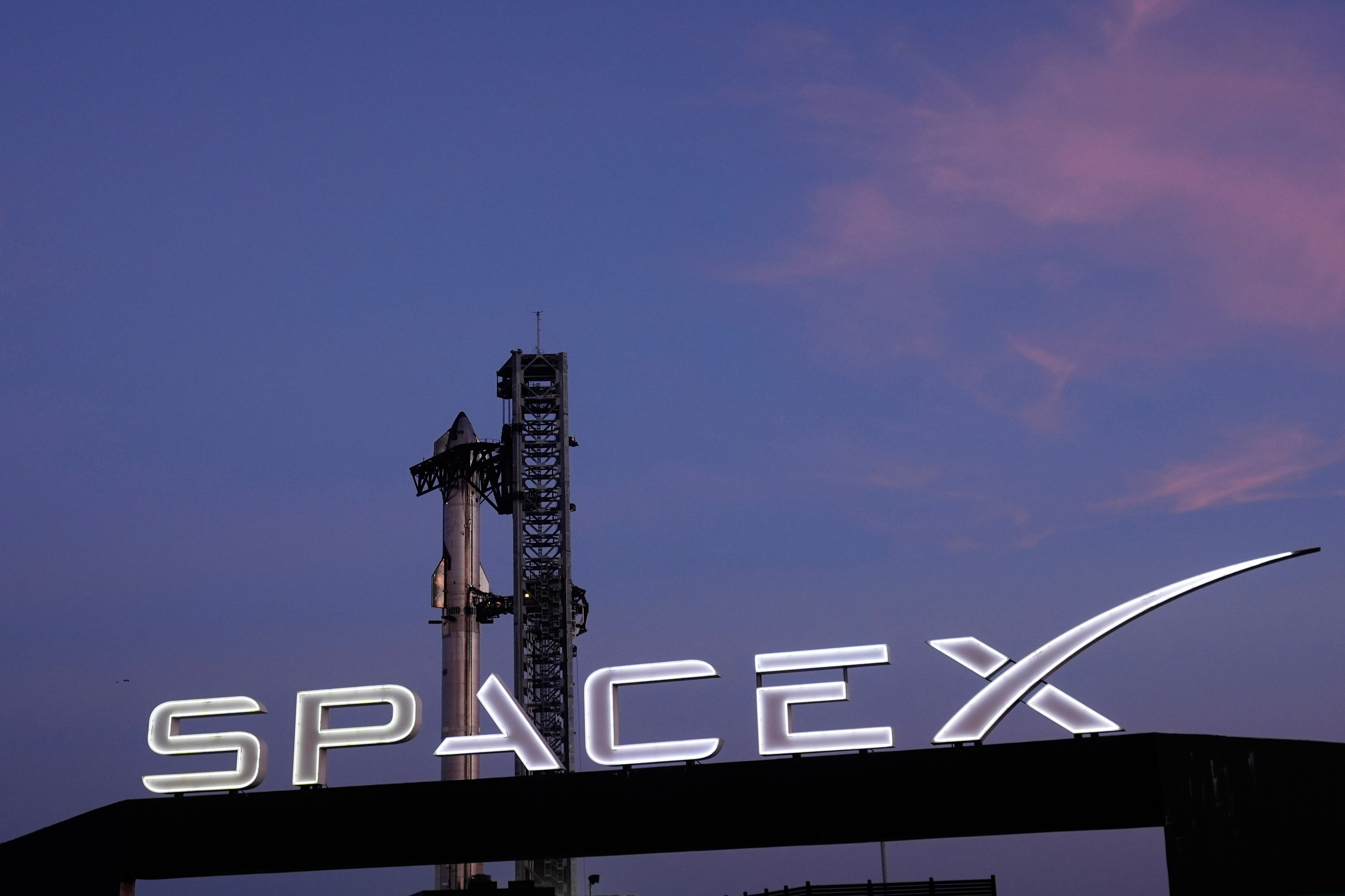 El cohete Starship de Space n su Starbase en Boca Chica, Texas