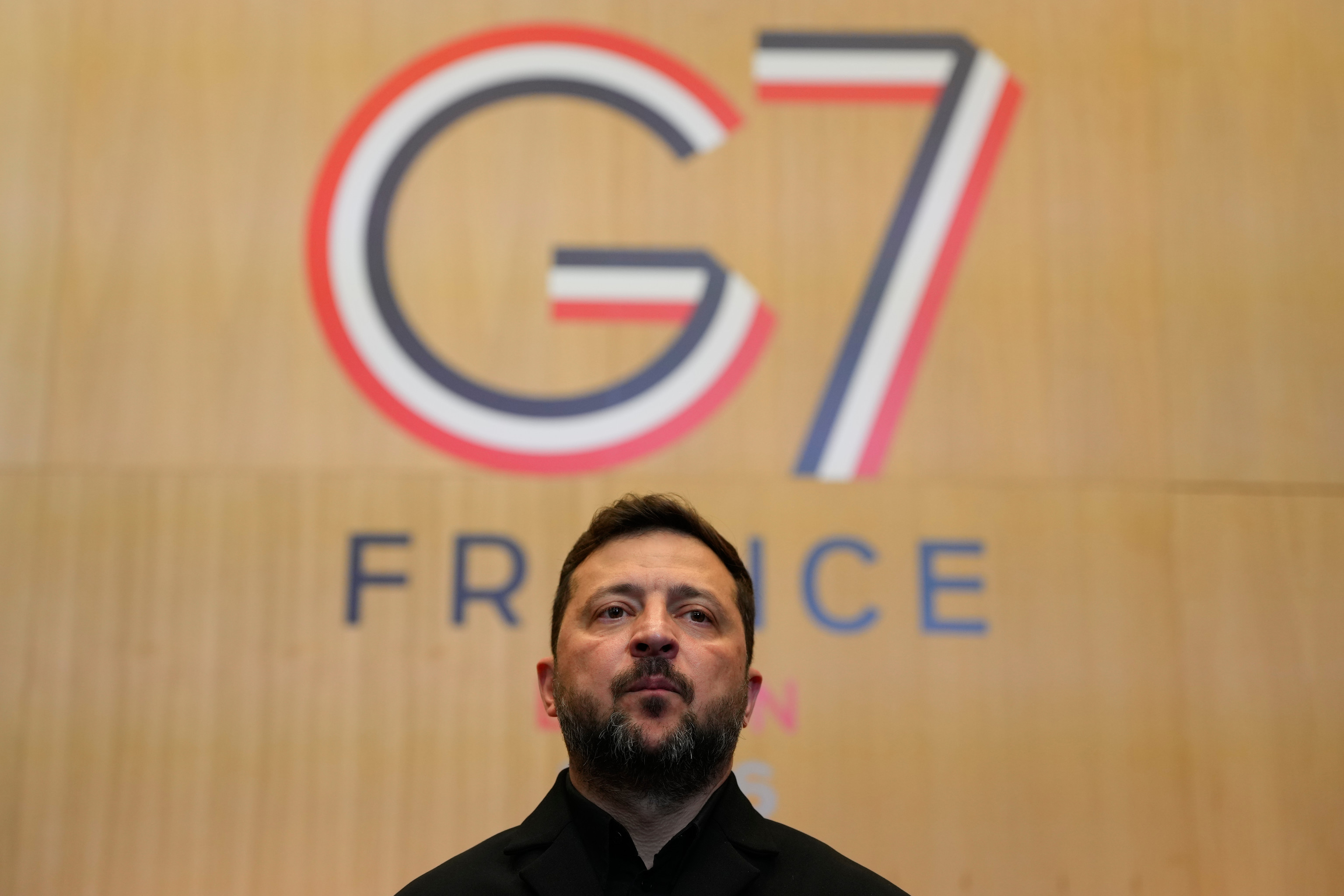 Volodimir Zelenski, en el encuentro del G7.