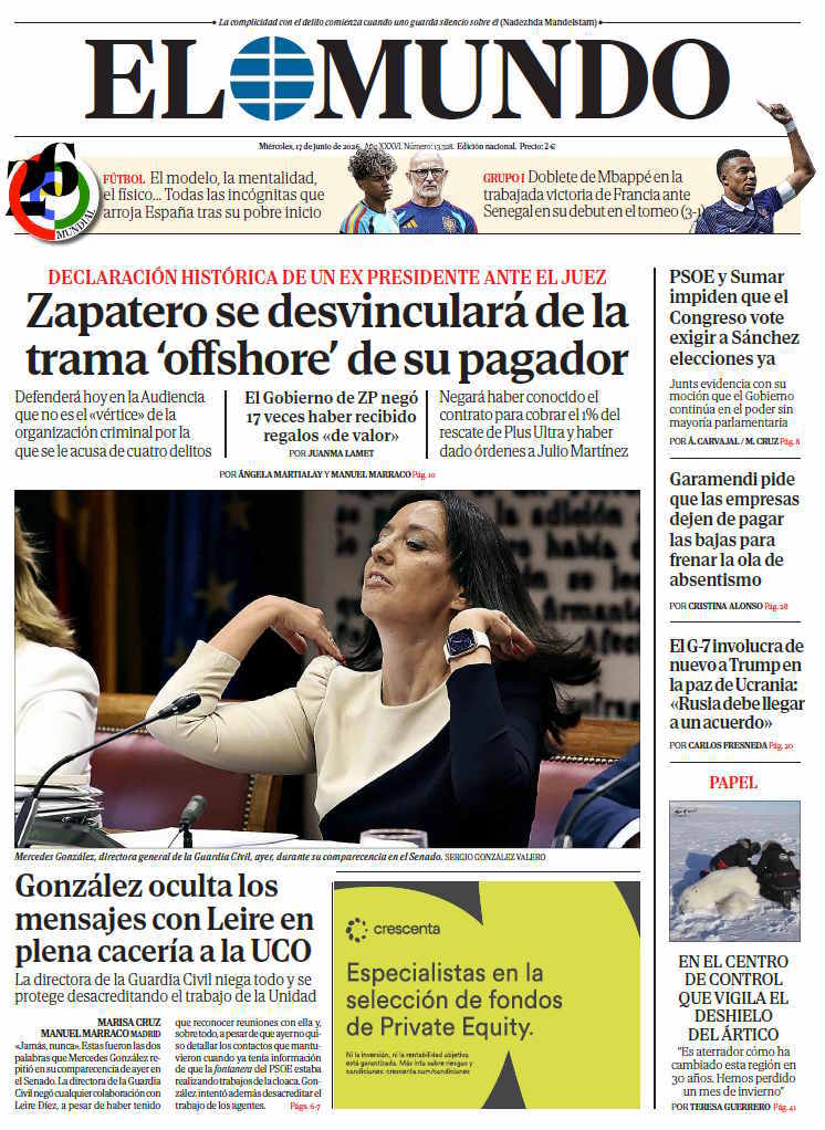 Portada de EL MUNDO del miércoles 17 de junio de 2026