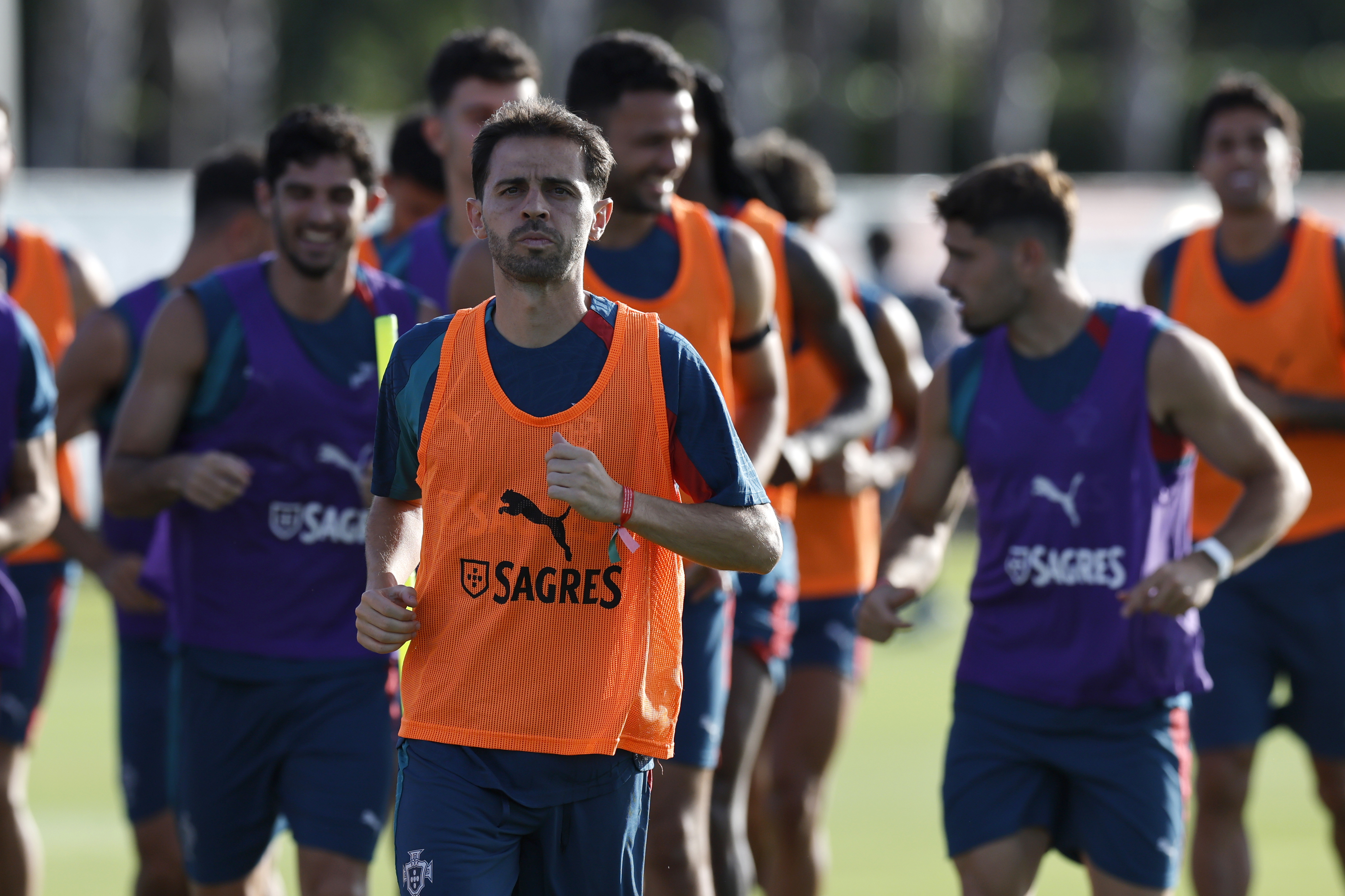 Bernardo Silva, durante un entrenamiento con la selección de Portugal.