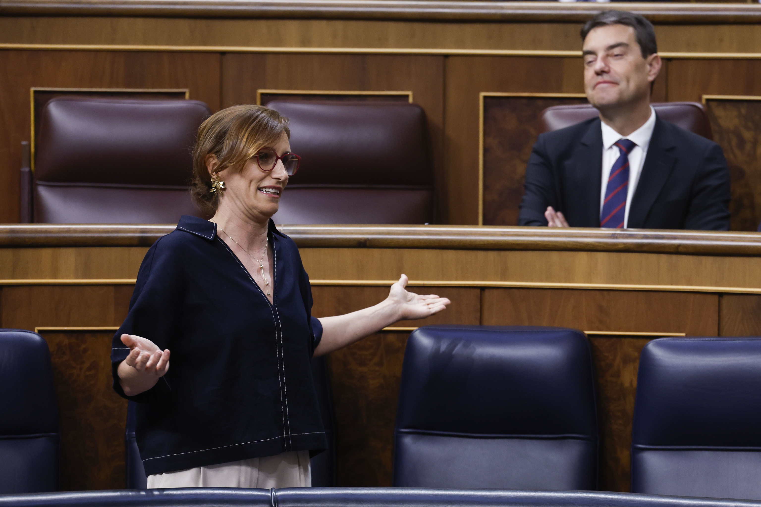 La ministra de Sanidad y líder de Más Madrid, Mónica García, en el Congreso.