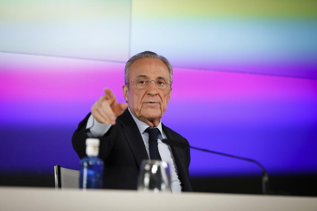 Florentino Pérez, en la conferencia de prensa que ofreció en mayo