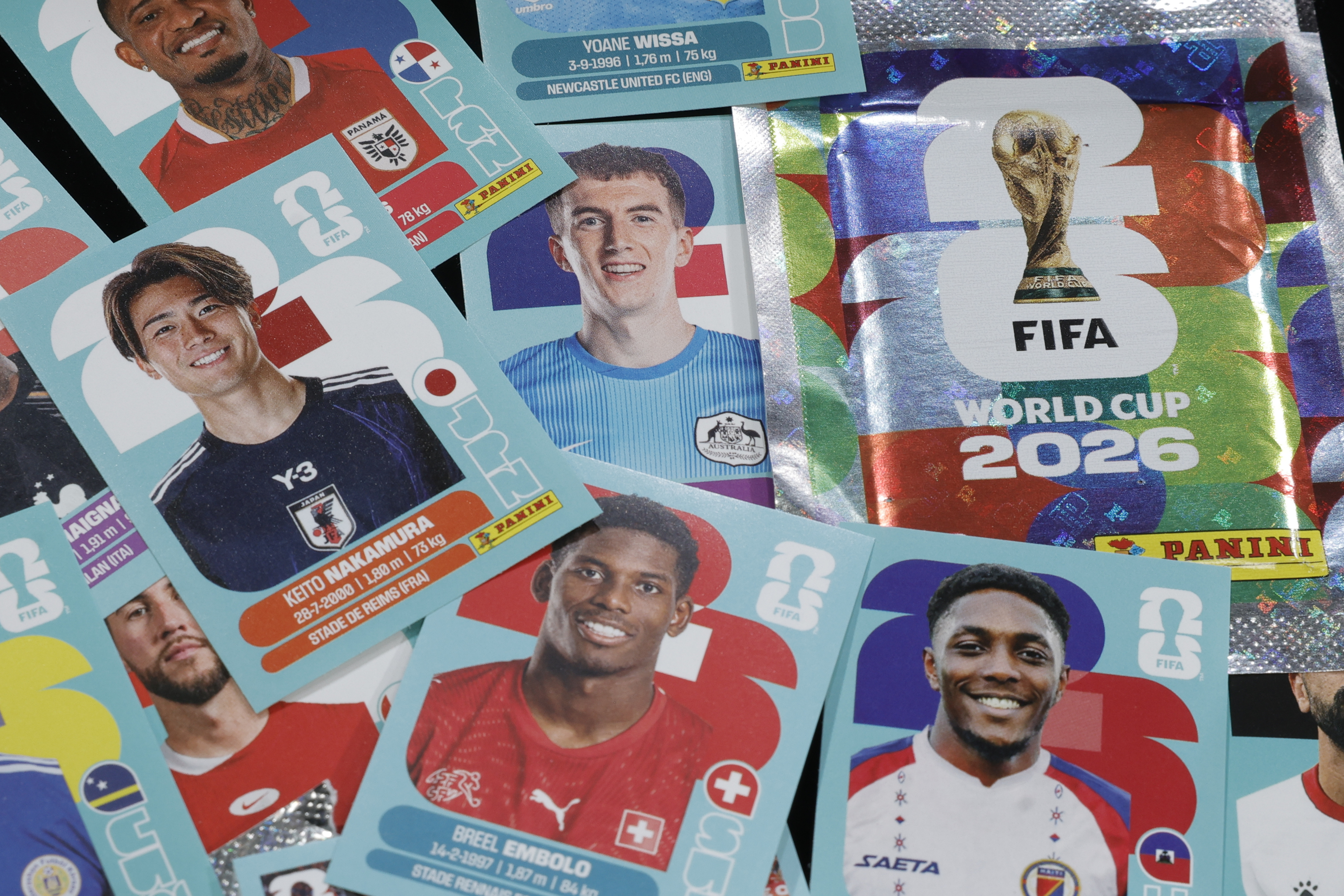 Madrid, 15 de  pegatinas de la colección del Mundial de Futbol 2026 de Panini (FIFA World Cup). Foto: Antonio Heredia