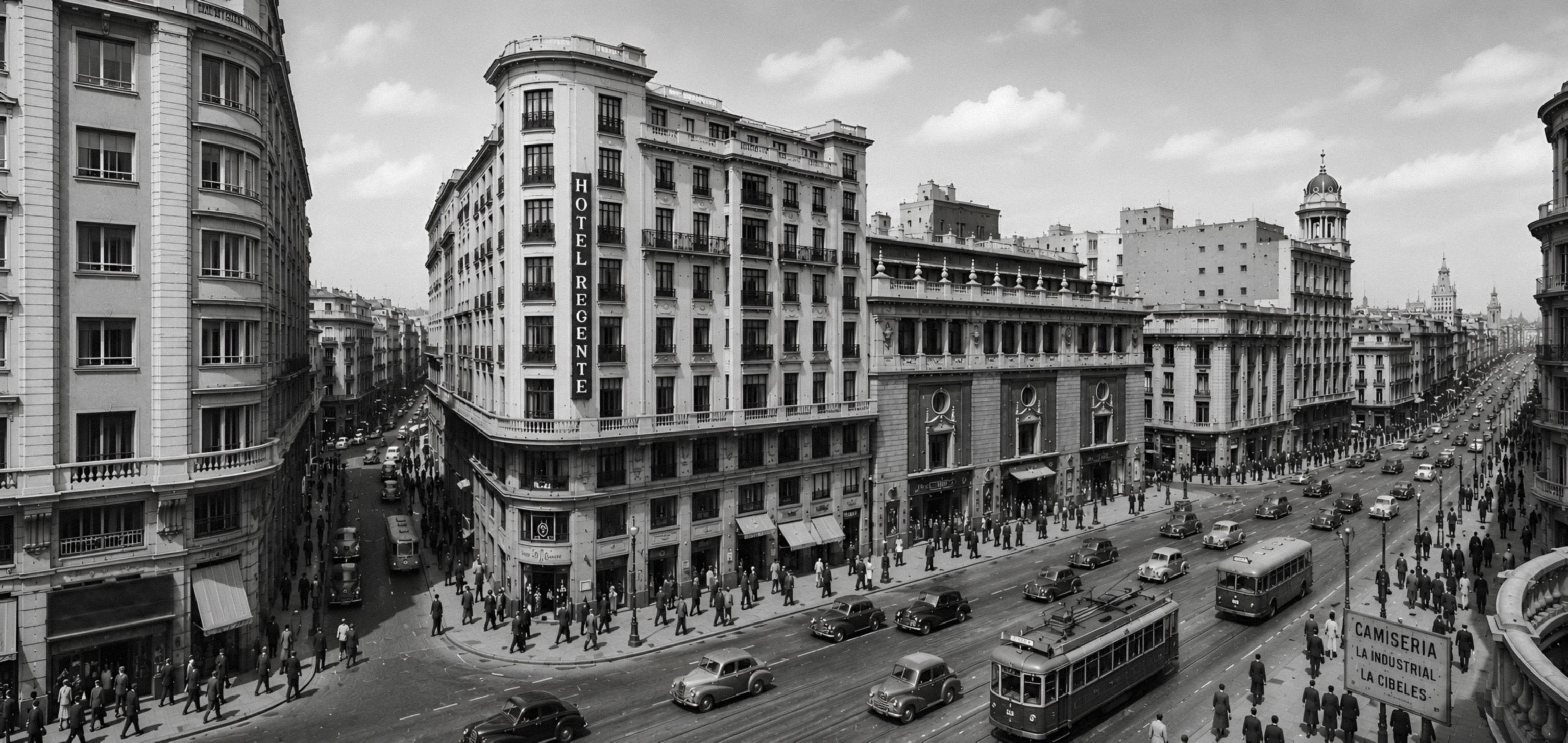 Vista del Regente y la Gran Vía en el año de su inauguración.