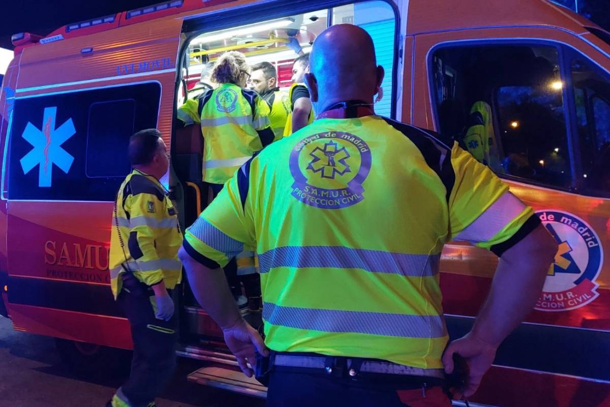 Una ambulancia durante una intervención en Madrid.