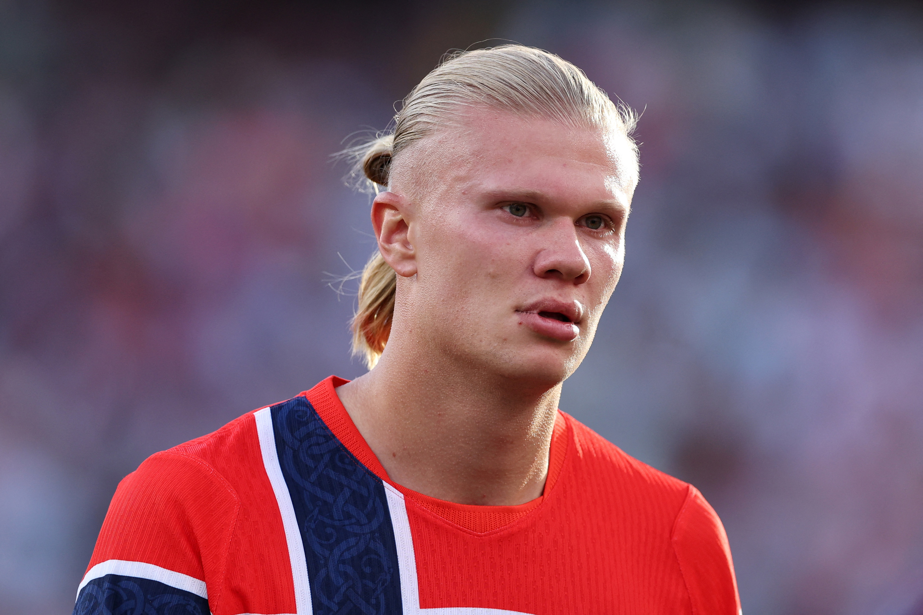 Erling Haaland, durante el Noruega-Irak.