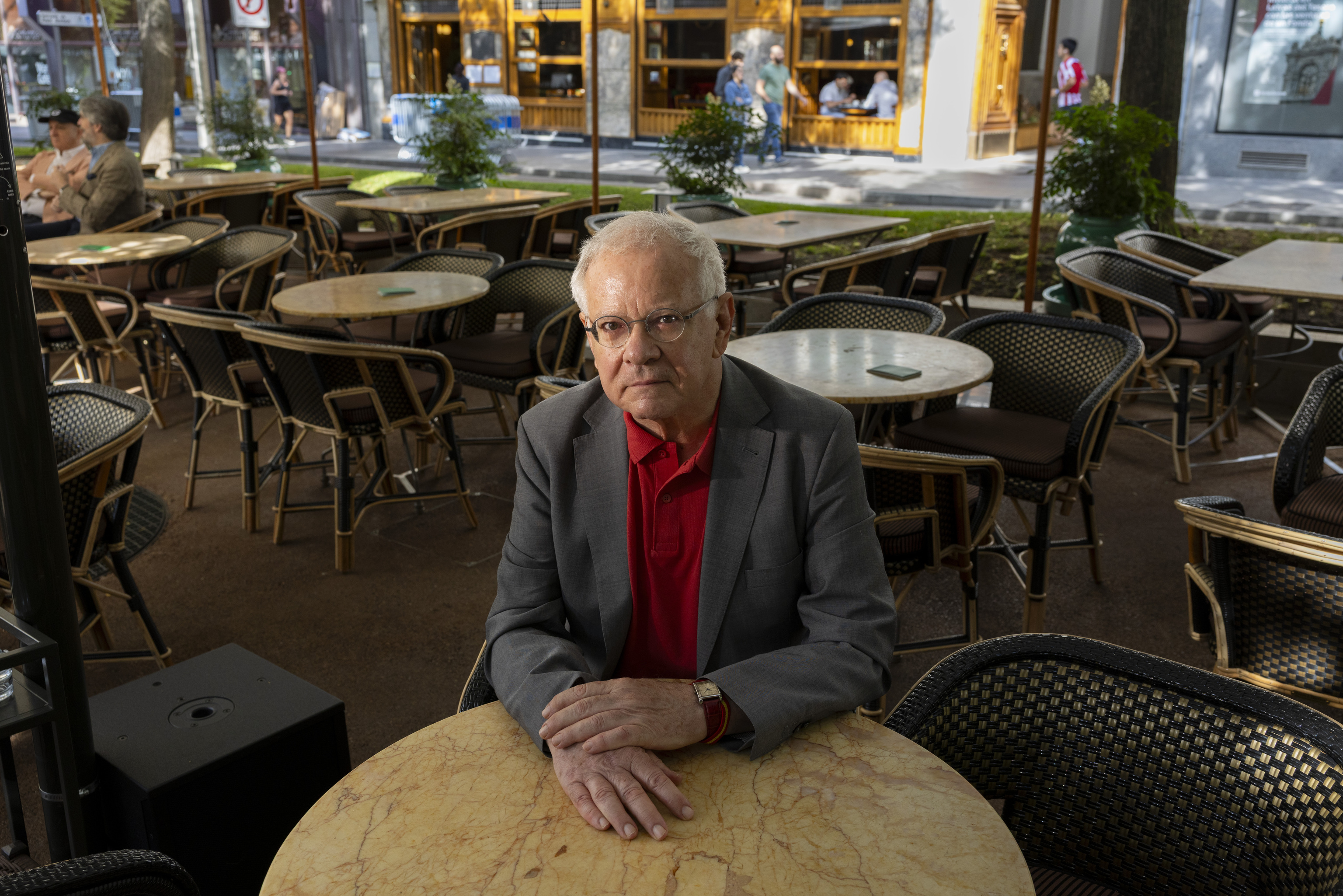 José María Marco, hace unos días en la nueva terraza del Café Gijón en Madrid.