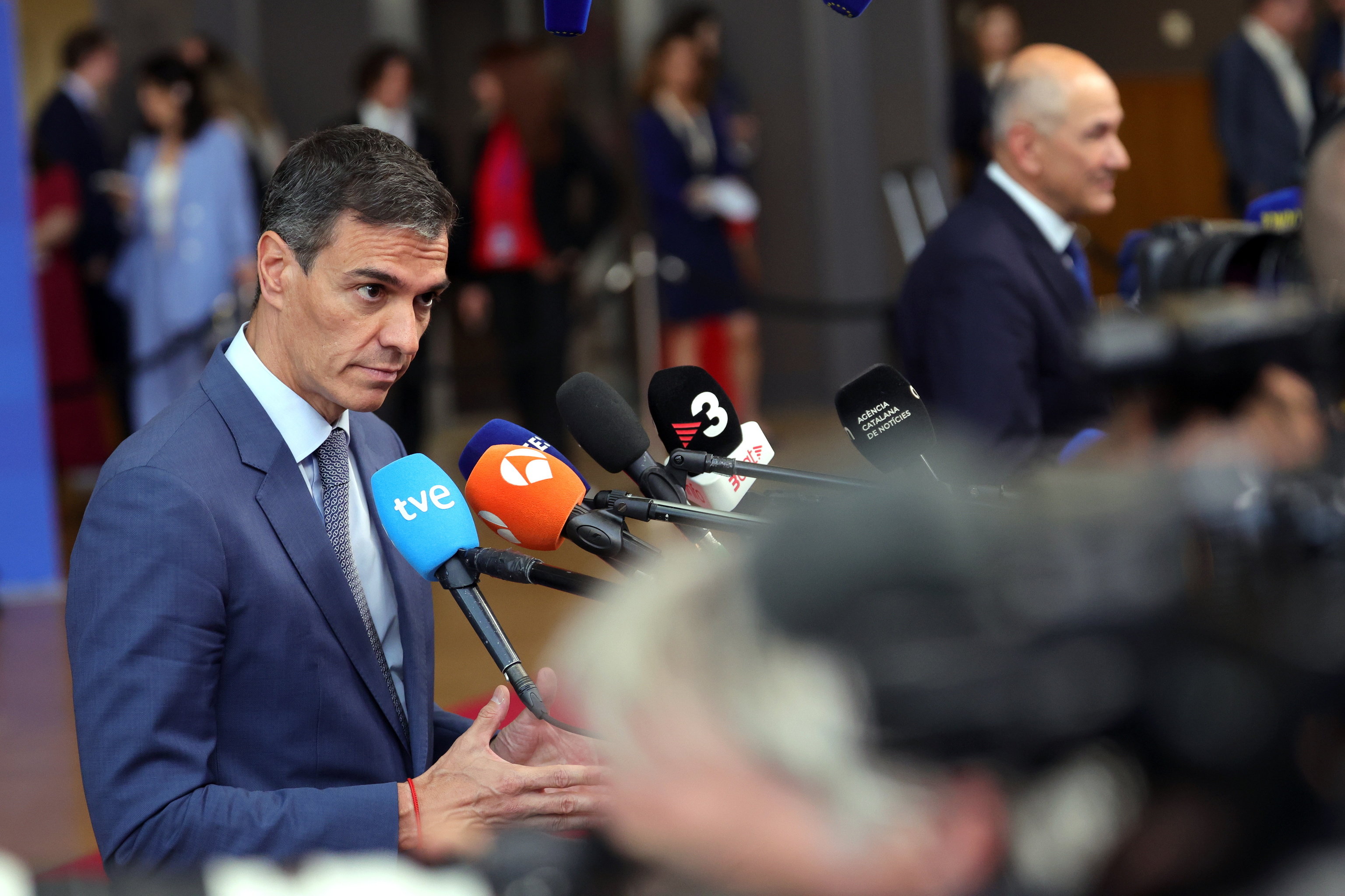 El presidente del Gobierno, Pedro Sánchez, ayer a su llegada a la reunión del Consejo Europeo.