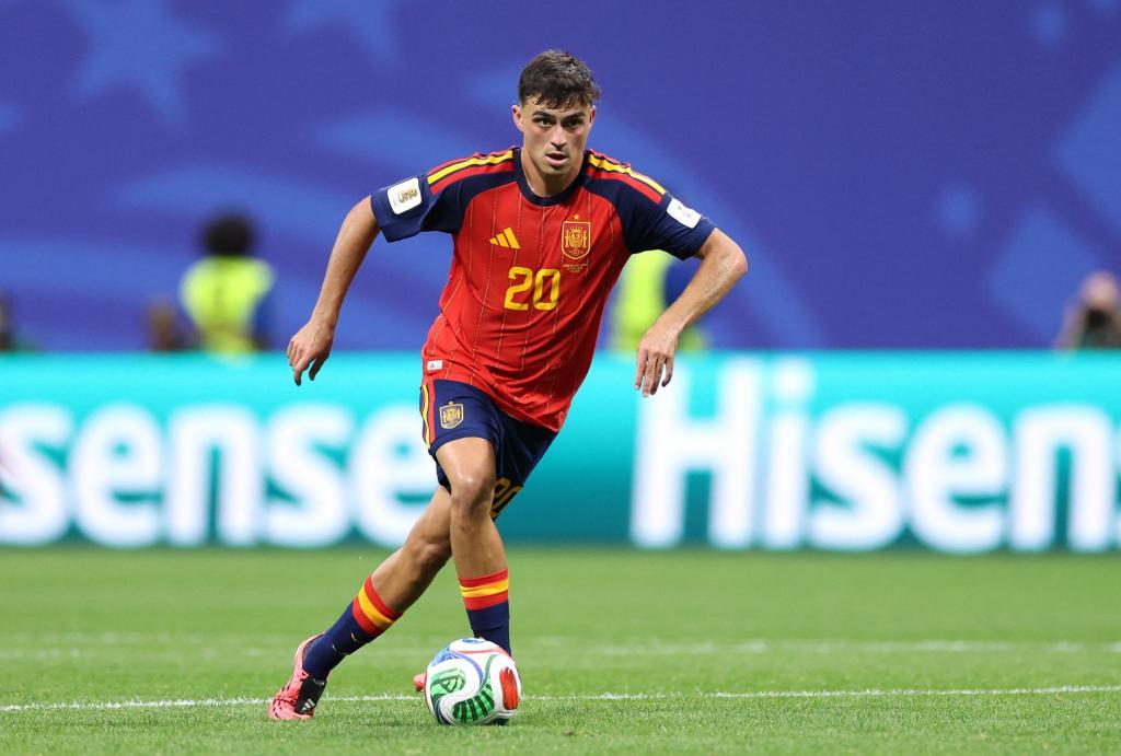 Pedri en el partido de España contra Cabo Verde.