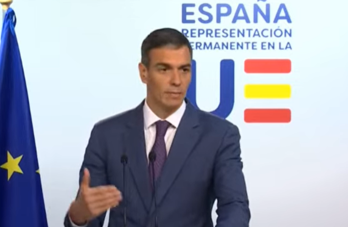 Pedro Sánchez, este viernes, en rueda de prensa tras el Consejo Europeo de Bruselas.